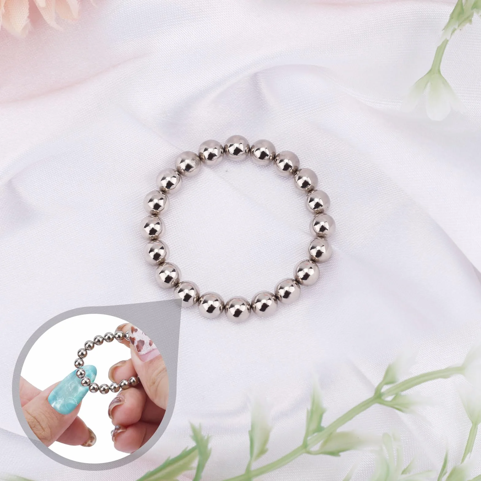 Lot de 20 Mini Aimants Ronds Œil Chat, Perles Magnétiques pour Ongles Ondulés