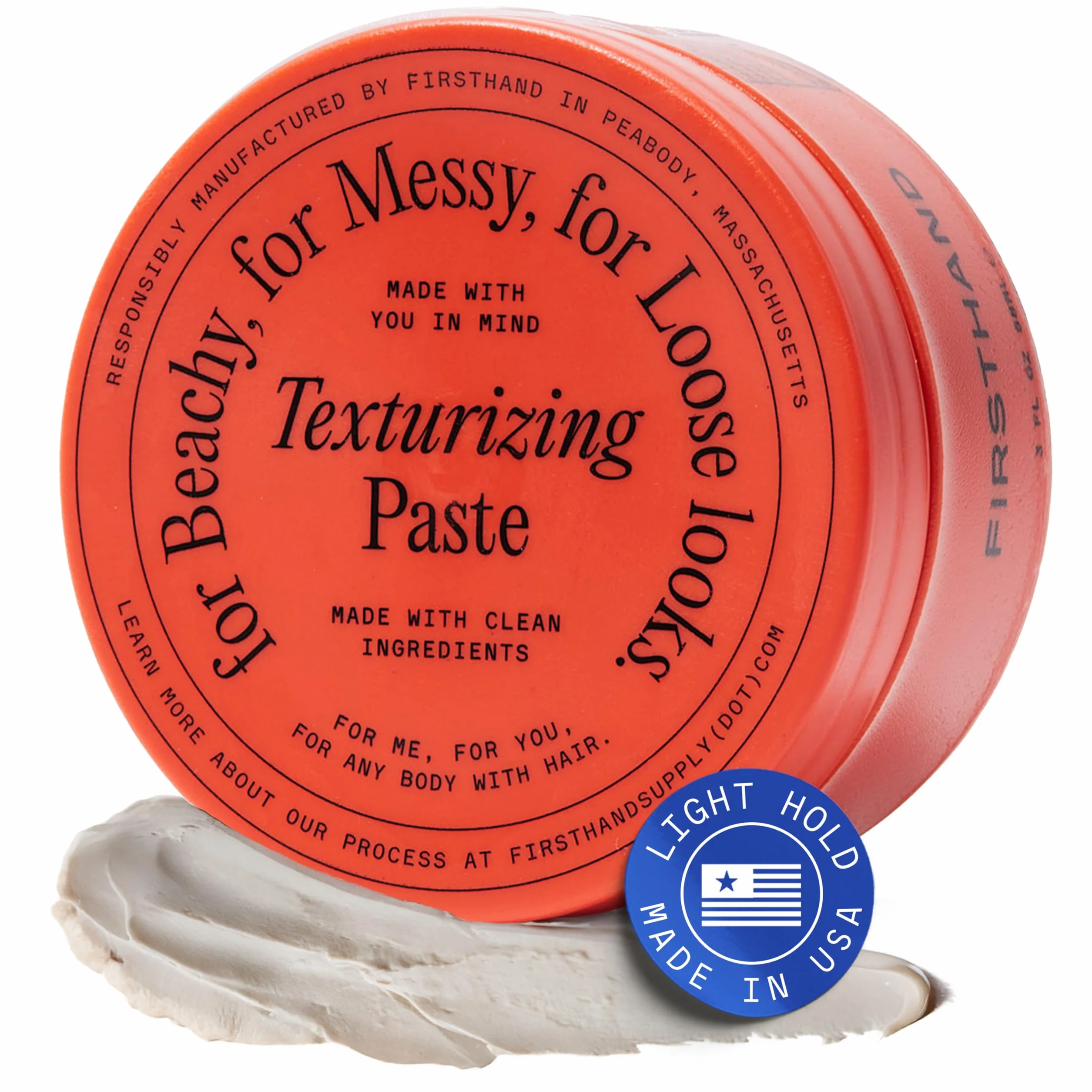Firsthand Supply Pâte texturisante – Ingrédients de soins capillaires propres et non toxiques – Pour des coiffures texturées, désordonnées et décontractées – 88 ml