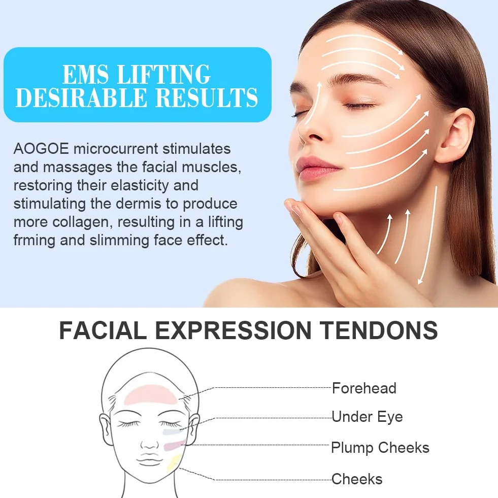 Appareil Anti Rides Visage, Appareil Massage Visage Masseur Facial, Dispositif Multifonctionnel de Soin Visage Anti-âge avec EMS et Chaud, Froid, pour Anti-âge, Améliore, Raffermit Lisse La Peau