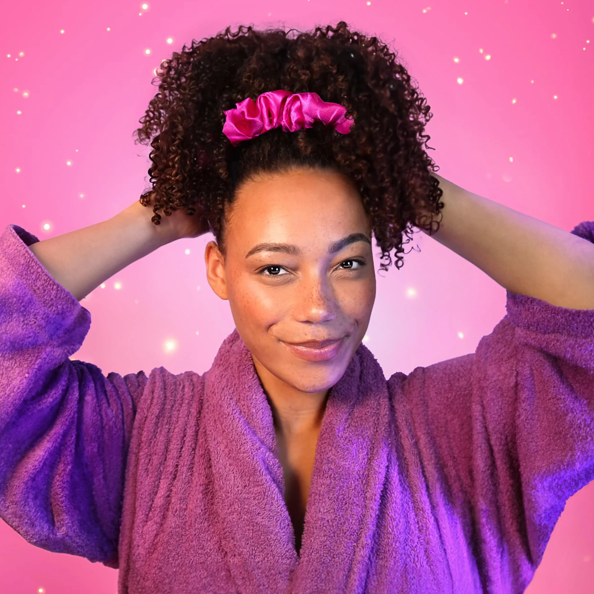 Les Secrets De Loly Coffret de Noël Cheveux Frisés Routine Complète 4 Produits 3 Accessoires Satin Hydratation Nutrition Intense Galaxy Curls
