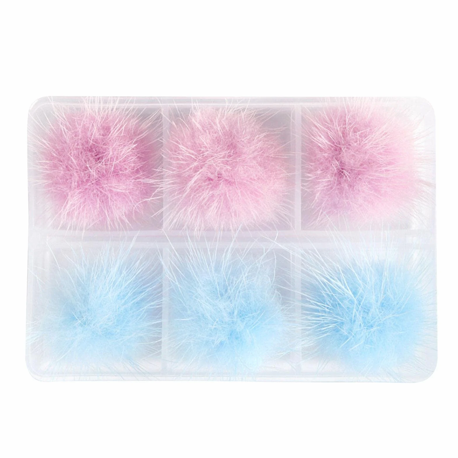 WENGAN Nail Charm Magnétique 6 Pièces Doux Pom Pom Boule Amovible Décoration Manucure