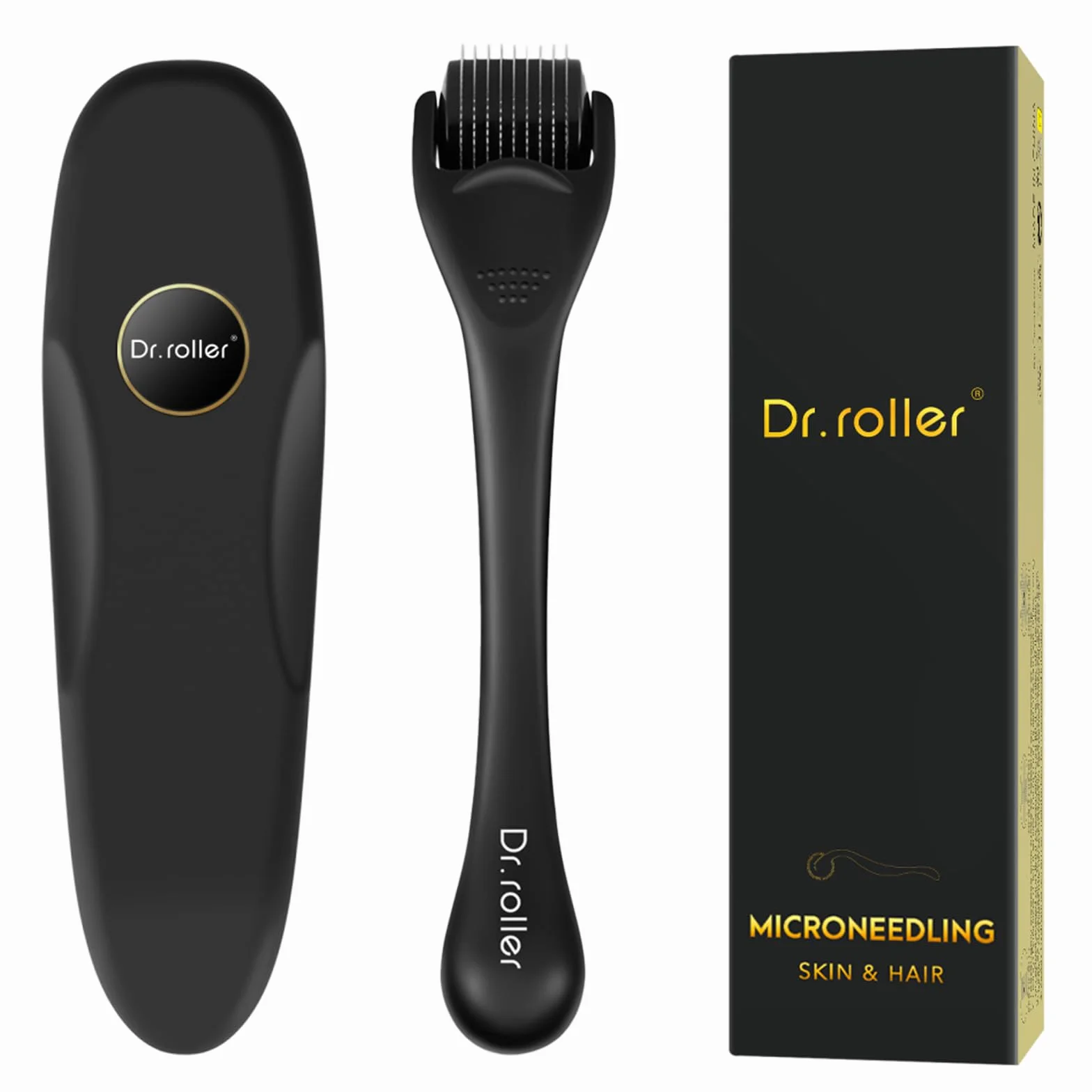 Derma Roller Cheveux Barbe 540 Aiguilles Titane 0.5mm Microneedling Rouleau