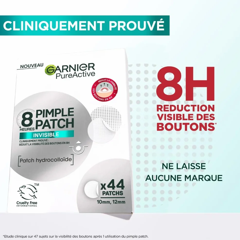 GARNIER Pure Active Patch Bouton Pack XXL Hydrocolloïde Invisible Ultra-Fin Homme Femme