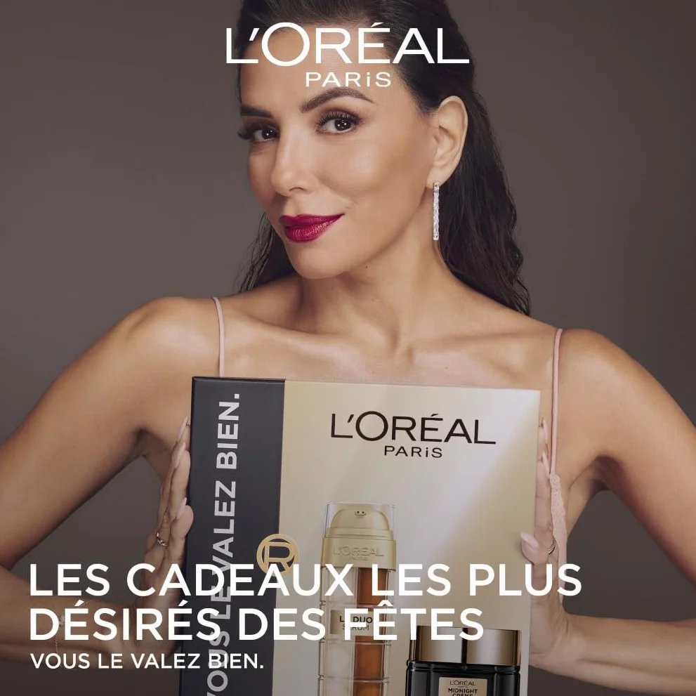 L'Oréal Paris Coffret Luxe Anti-Âge Midnight Crème et Sérum Le Duo Soins Visage Anti-Rides Fermeté Confort