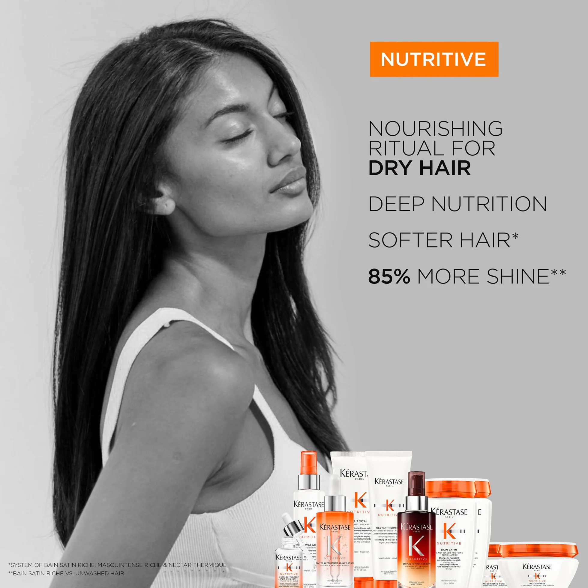 KERASTASE Nutritive Bain Satin Shampoing Riche en Nutriments Essentiels Sans Sulfate