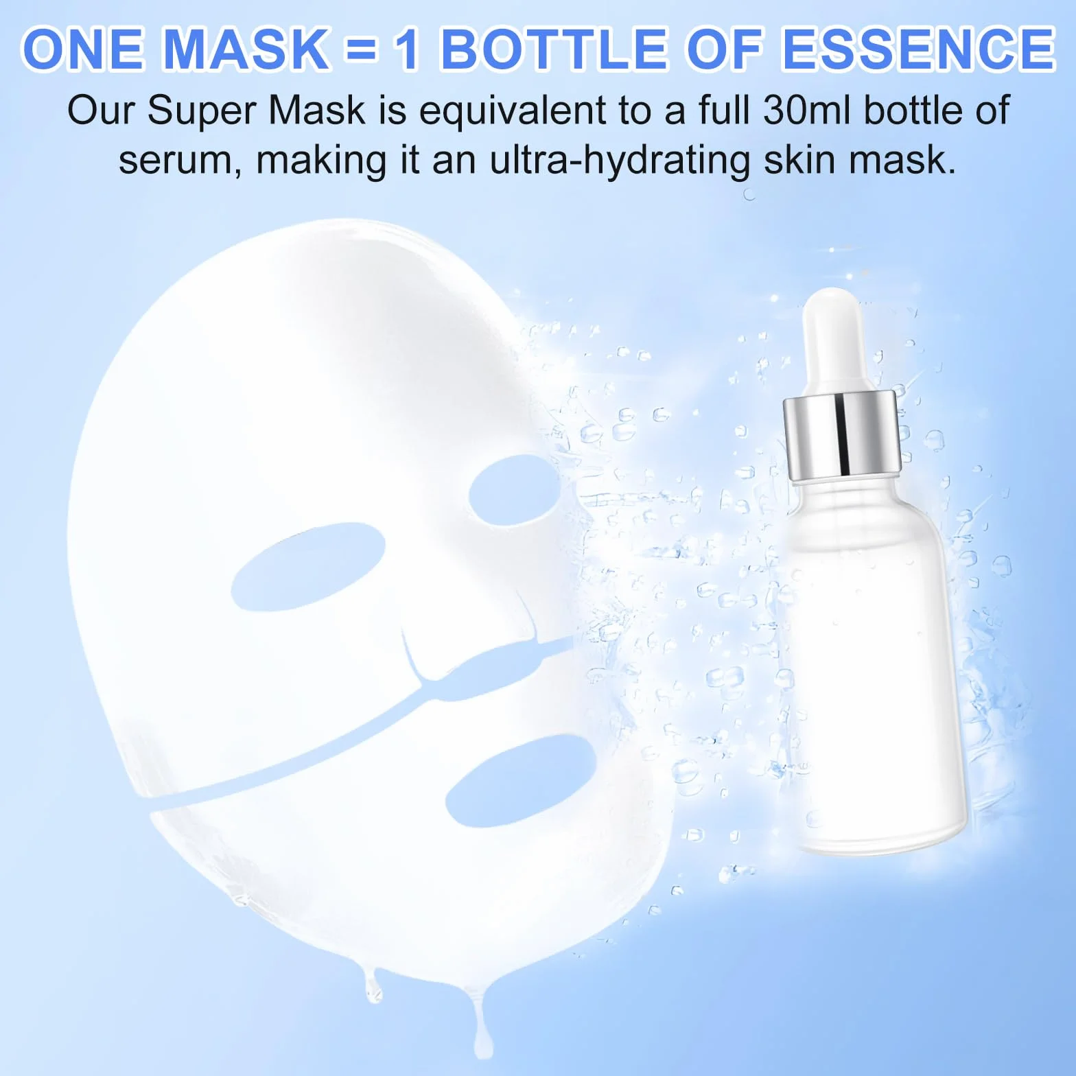 Masque Collagène Lot de 6, Masque de Nuit Hydrogel Hydratant, Rétrécit les Pores, Améliore l'Élasticité