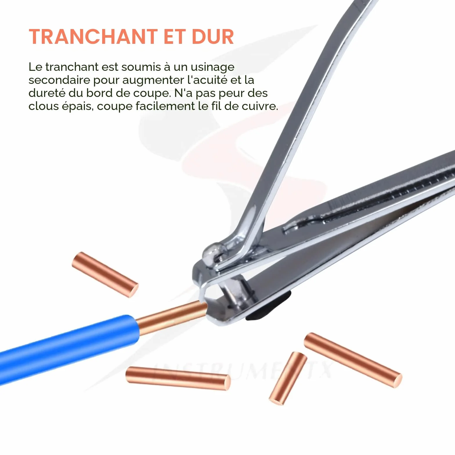 Coupe-ongles robuste en acier inoxydable SS INSTRUMENTX pour homme et femme