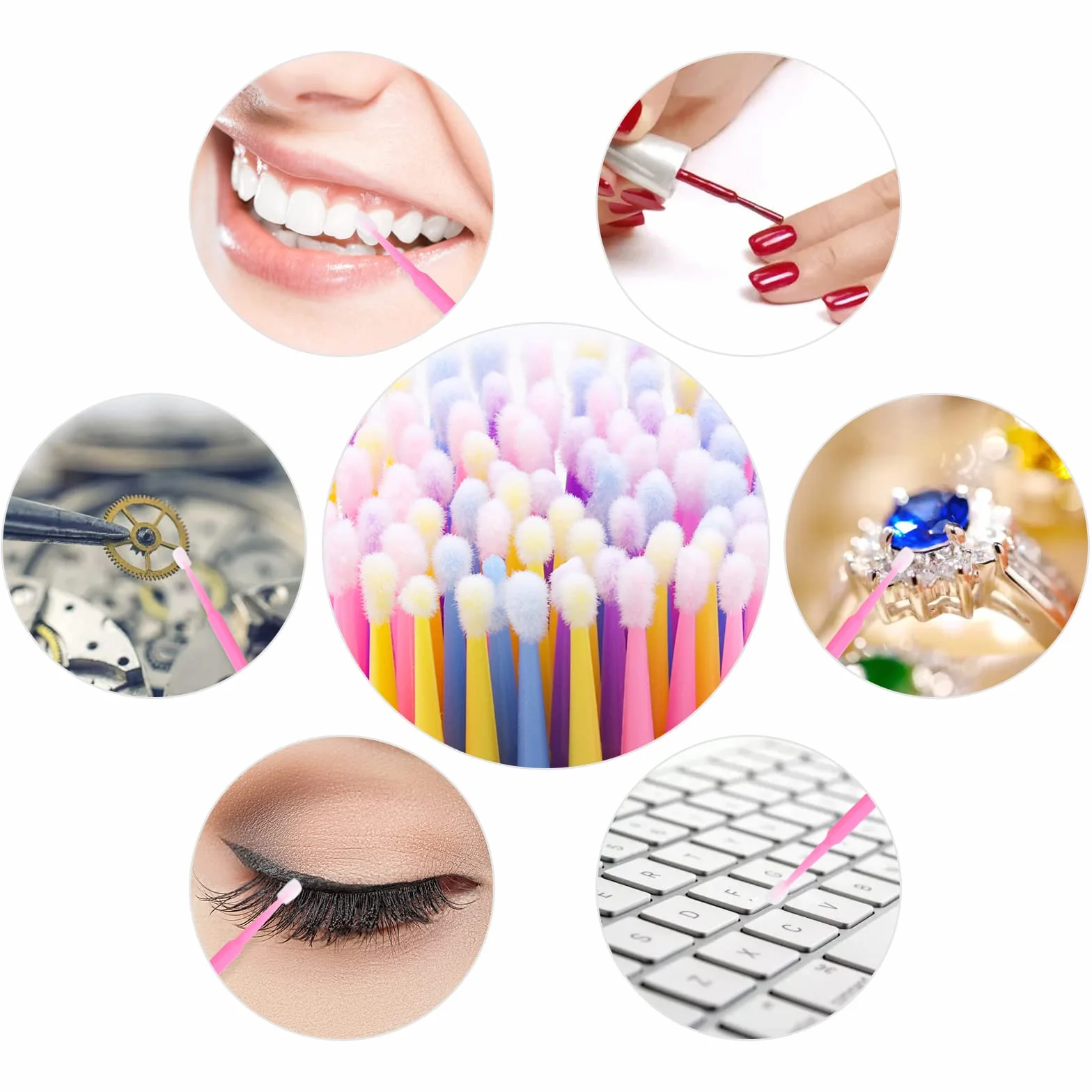 400 pcs Micro Applicateurs Brosses D'extension de Cils Jetables Maquillage Soins Dentaires Oraux 4 Couleurs