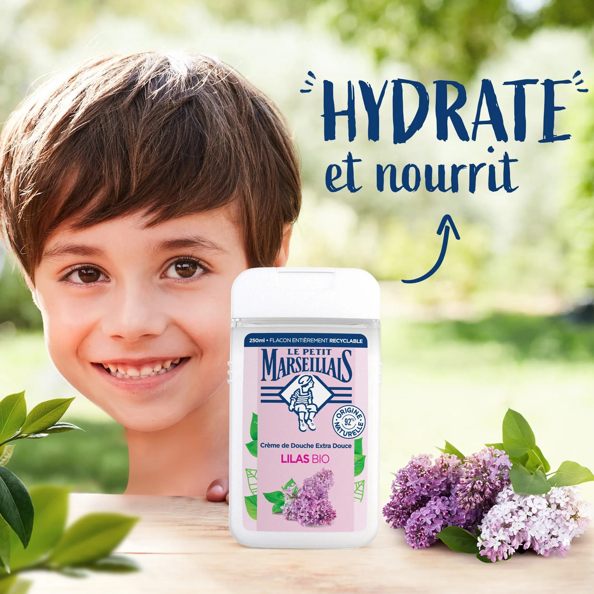 Le Petit Marseillais Crème de Douche Extra Douce Lilas Bio 250 ml – Gel Douche pH Neutre Sans Colorant