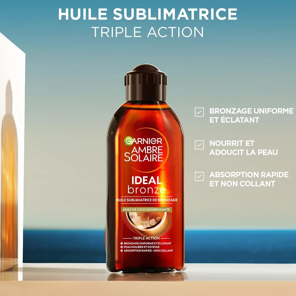 Garnier Ambre Solaire Ideal Bronze Huile Nourrissante Sublimatrice de Bronzage 200 ml