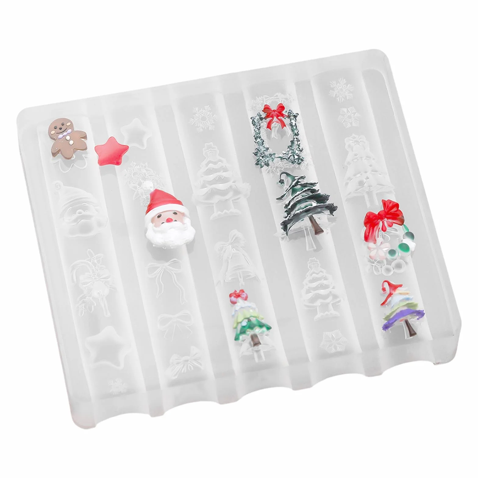 Moule en silicone 3D pour ongles créatifs en forme de fleur de Noël