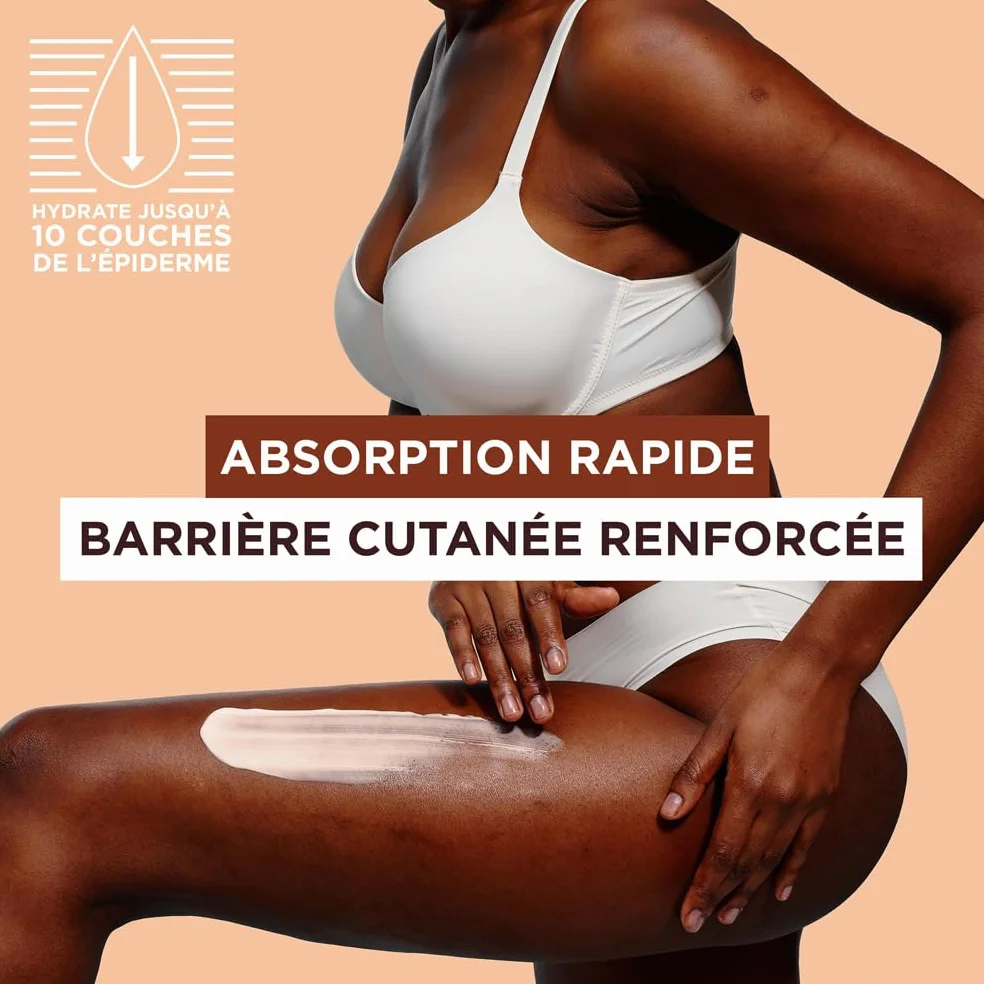 Garnier Body Superfood Crème Soin Corps Réparatrice Hydratation 48H Beurre de Cacao Céramide Peaux Sèches 380 ml