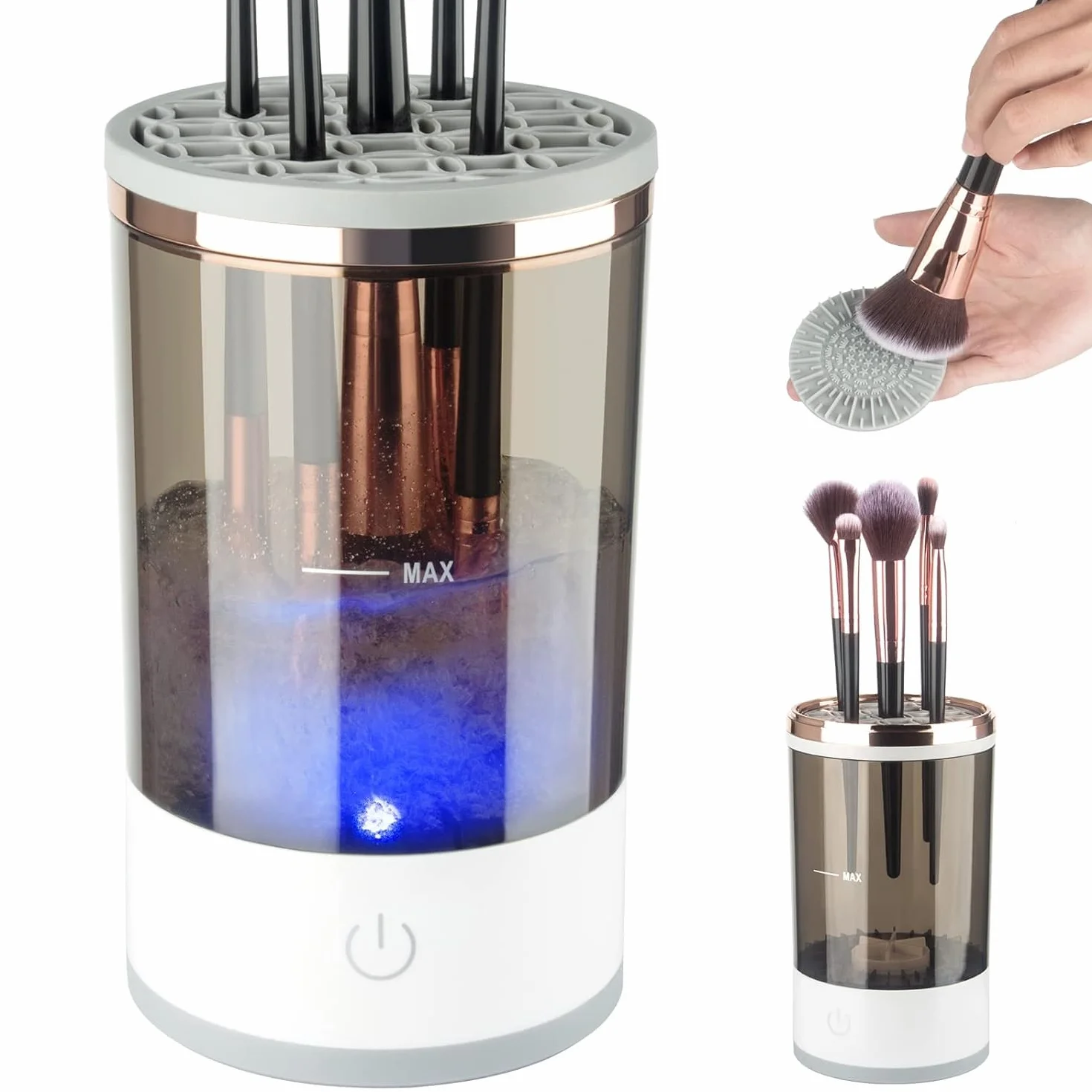 Nettoyeur Électrique de Pinceaux de Maquillage: Rapide, Automatique et Portable, Adapté à Tous Types de Pinceaux, avec Technologie de Nettoyage en Profondeur - Idéal pour les Maquilleurs