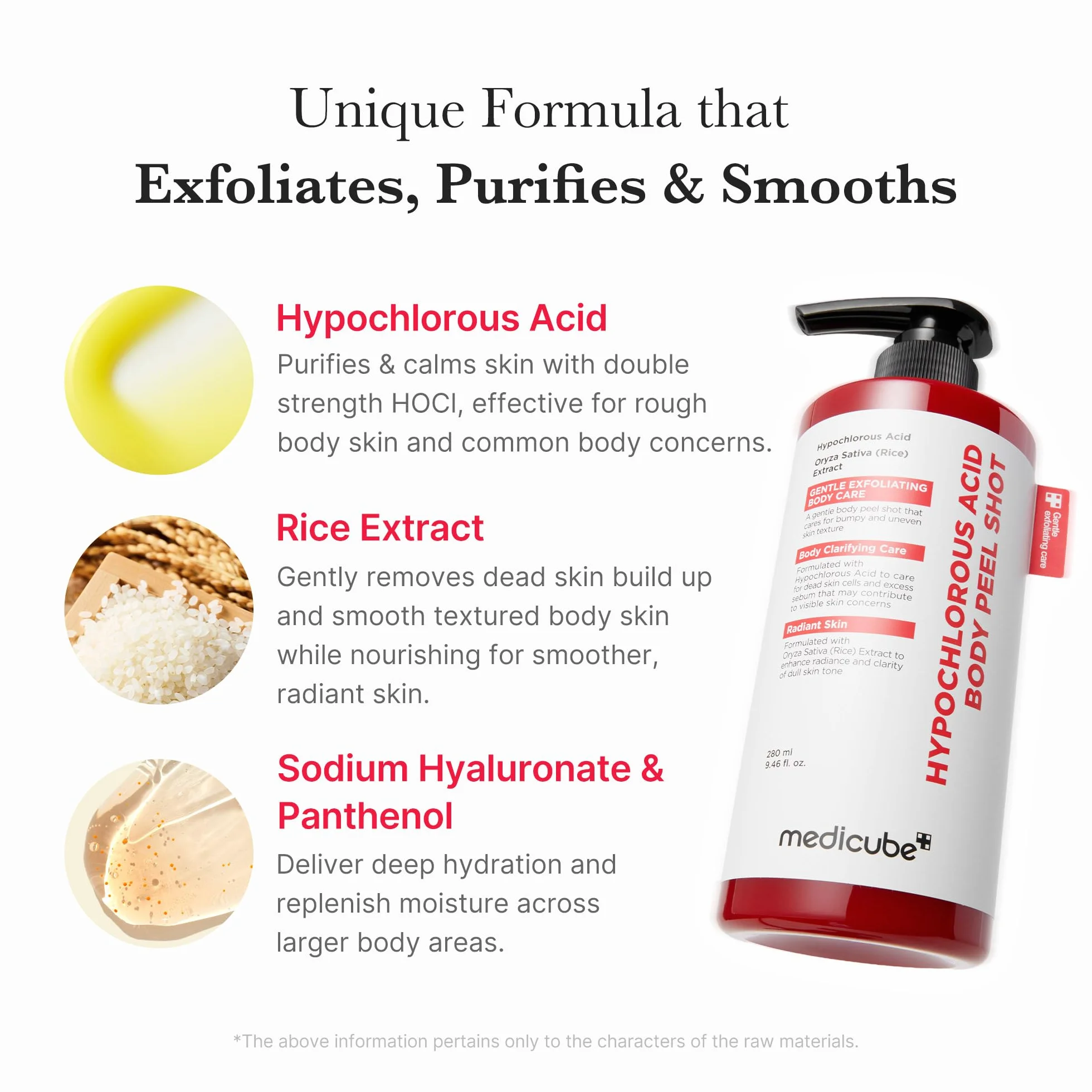 Medicube Body Peel Shot with Hypochlorous Acid Gentle Body Exfoliating Serum 9.46 fl.oz