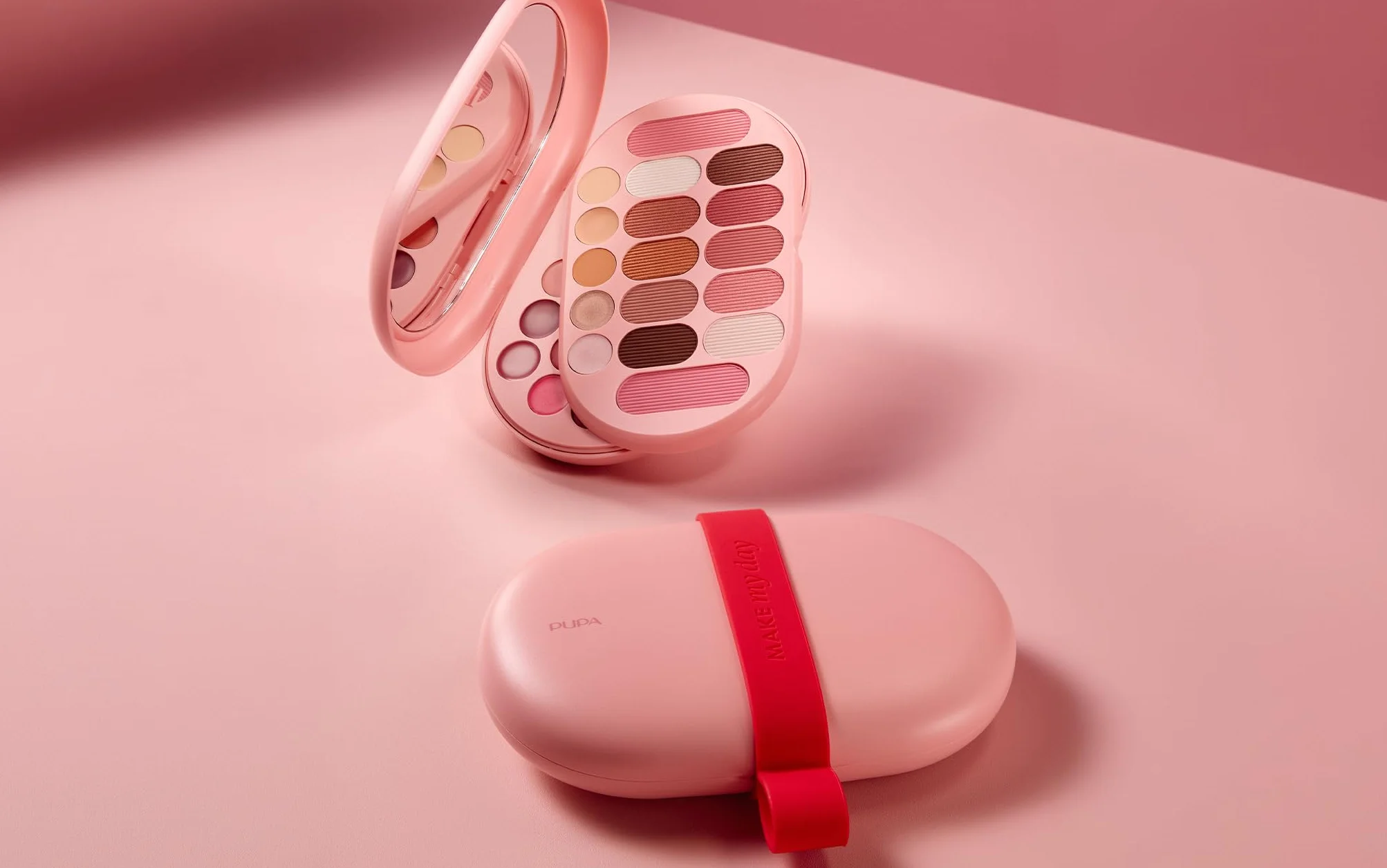 Pupa Palette Make My Day Pocket Blush, rouge à lèvres, brillant et fard à paupières – 13 pièces pour maquillage, yeux et lèvres, parfaite pour la maison ou en voyage – Disponible en 3 variantes de