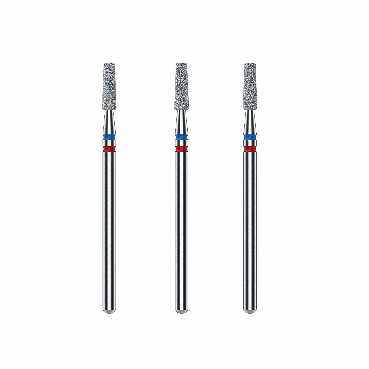 STALEKS PRO by Natury Nails Lot de 3 fraises diamant Duo Cône Red-Blue 2,5 x 8 mm pour cuticules, manucure et pédicure Forme de cône (grain doux/moyen)