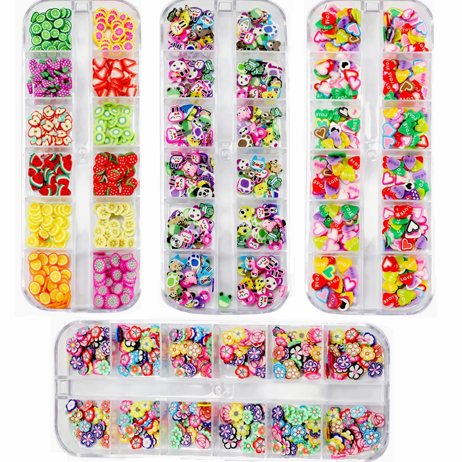 Nail Art 3D Fruit Boîte, BetterJonny Polymère Tranches Fruits en Pâte pour DIY Décoration Ongle