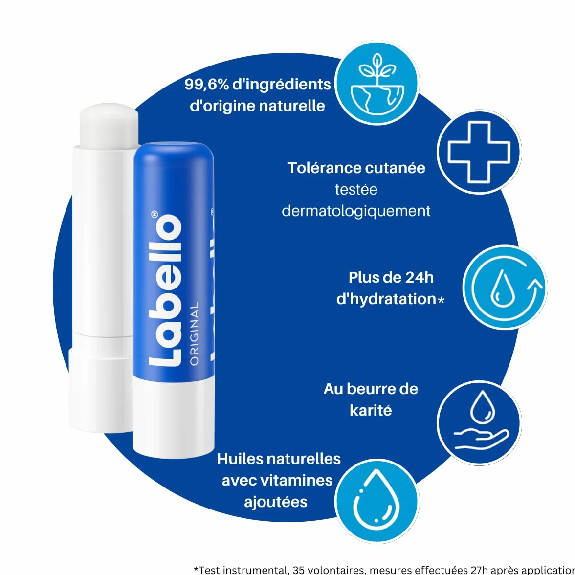 LABELLO Duo Original Baume à lèvres 2 x 5,5 ml Hydratation 24H