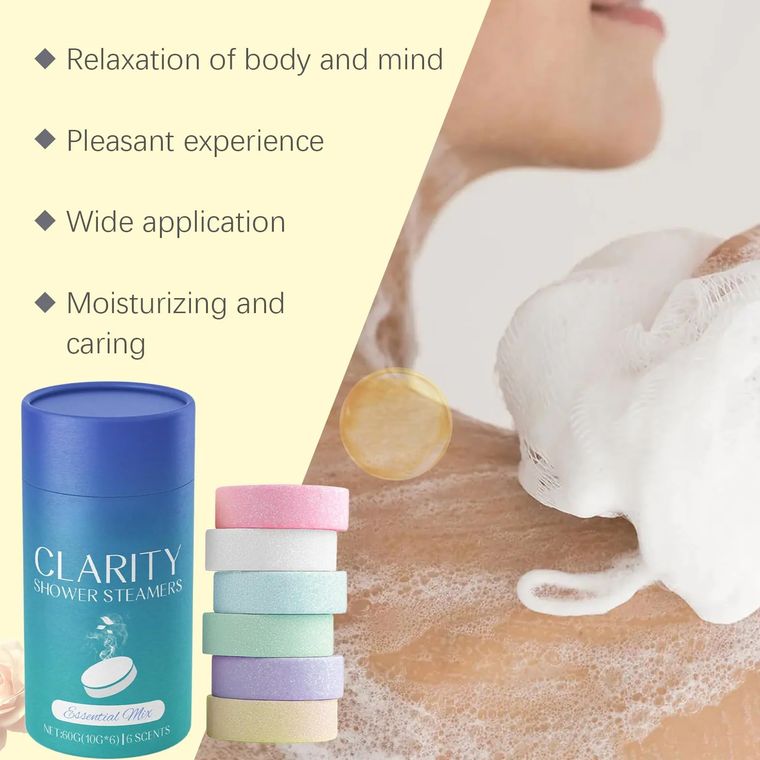 Bombes de Douche d'Aromathérapie Lot de 6 Soins Spa Relaxation