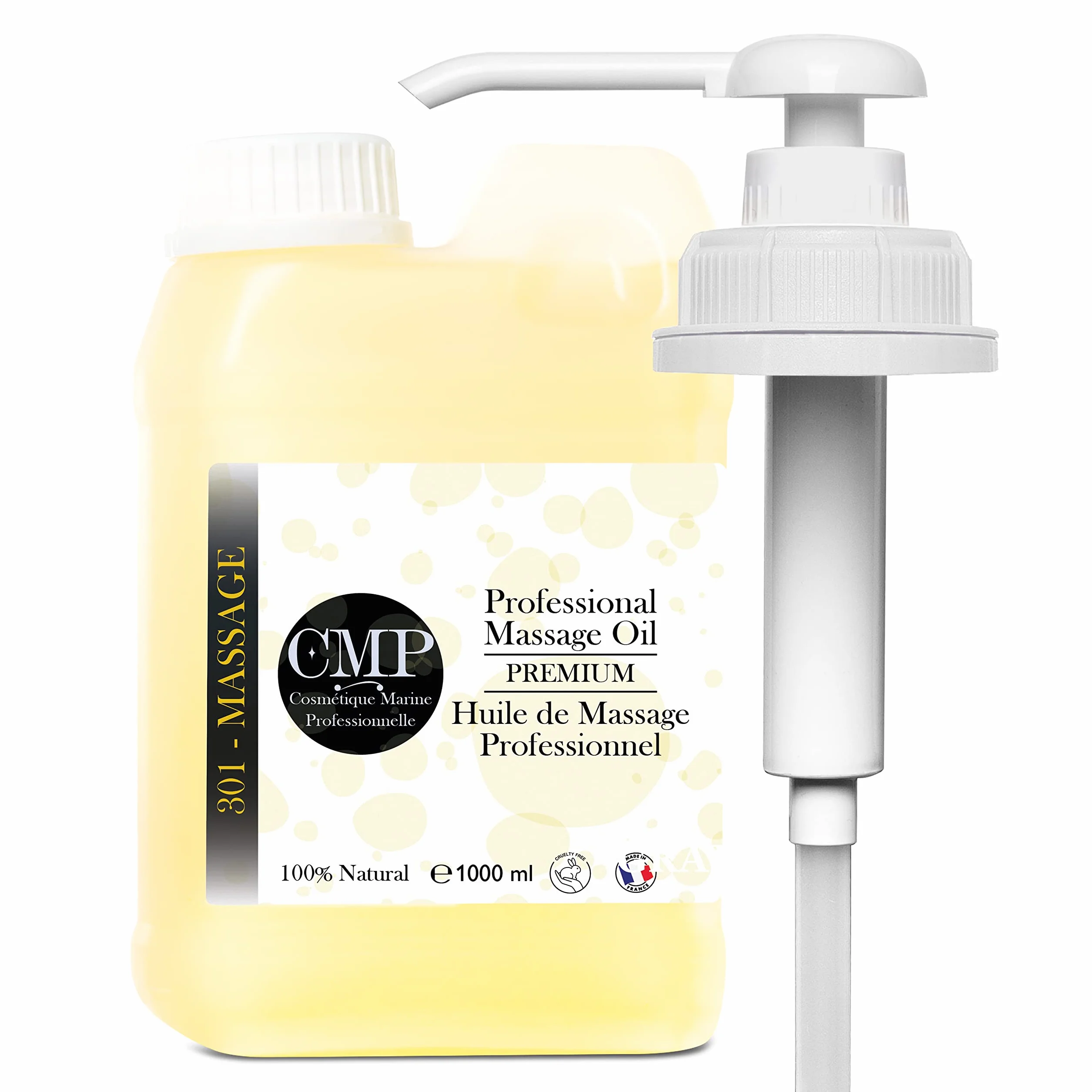 Huile de Massage Professionnelle 1000 ml avec Distributeur