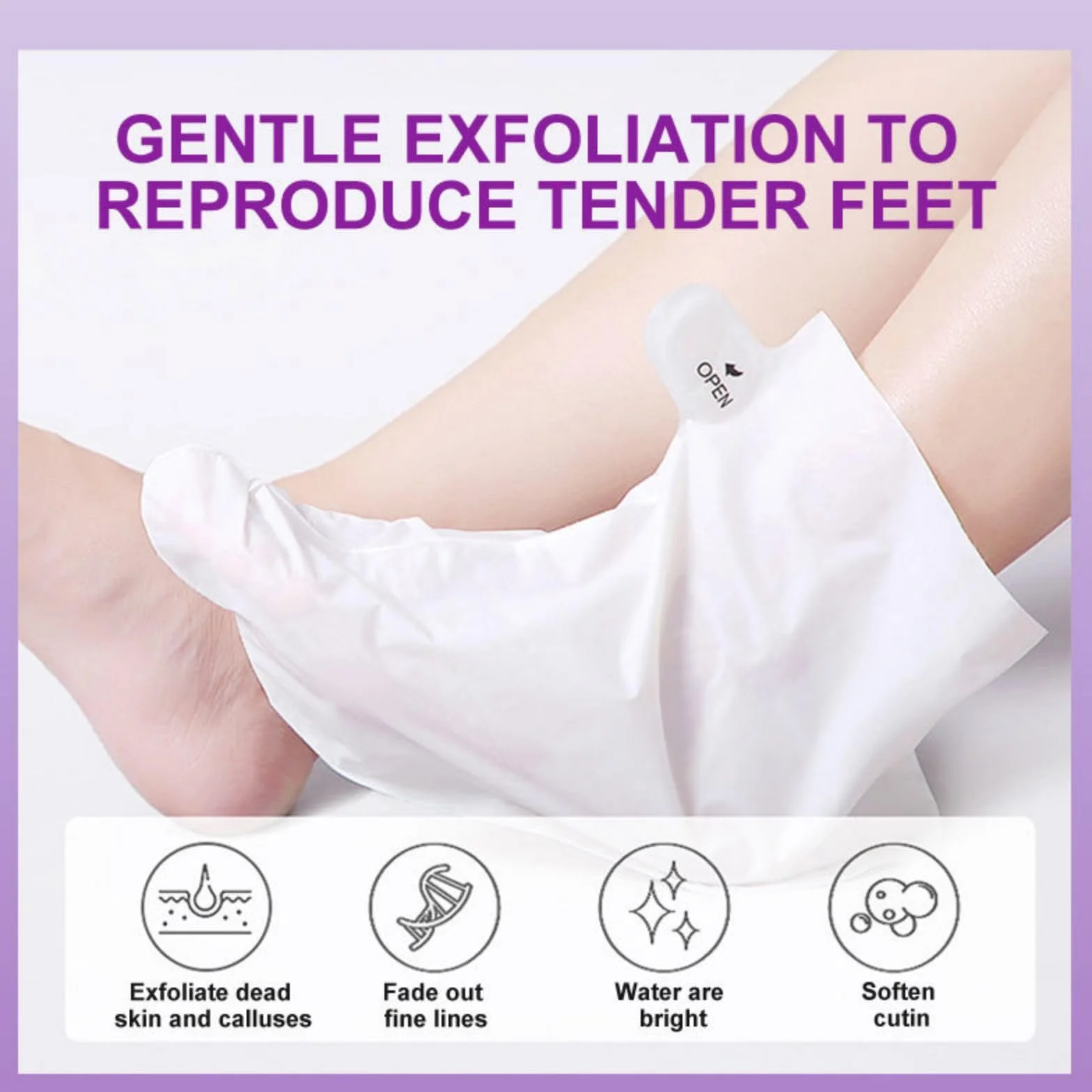 Joyeee Masque Peeling Pieds Exfoliant Nourrissant Chaussettes Soin Pieds Lavande