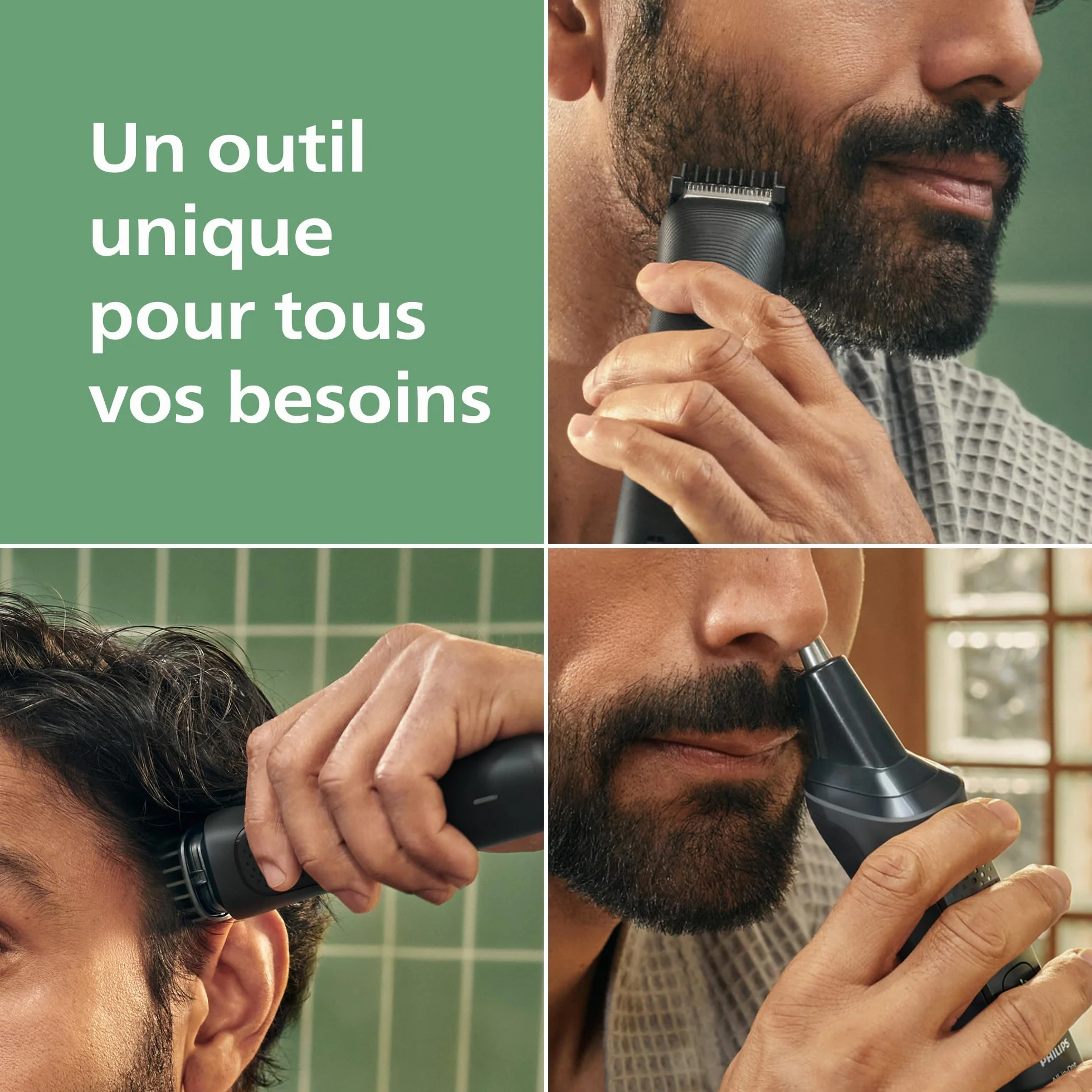 Philips Multigroom série 3000 Tondeuse tout-en-un 7 accessoires Lames auto-affûtées 10 hauteurs de coupe MG3930/15