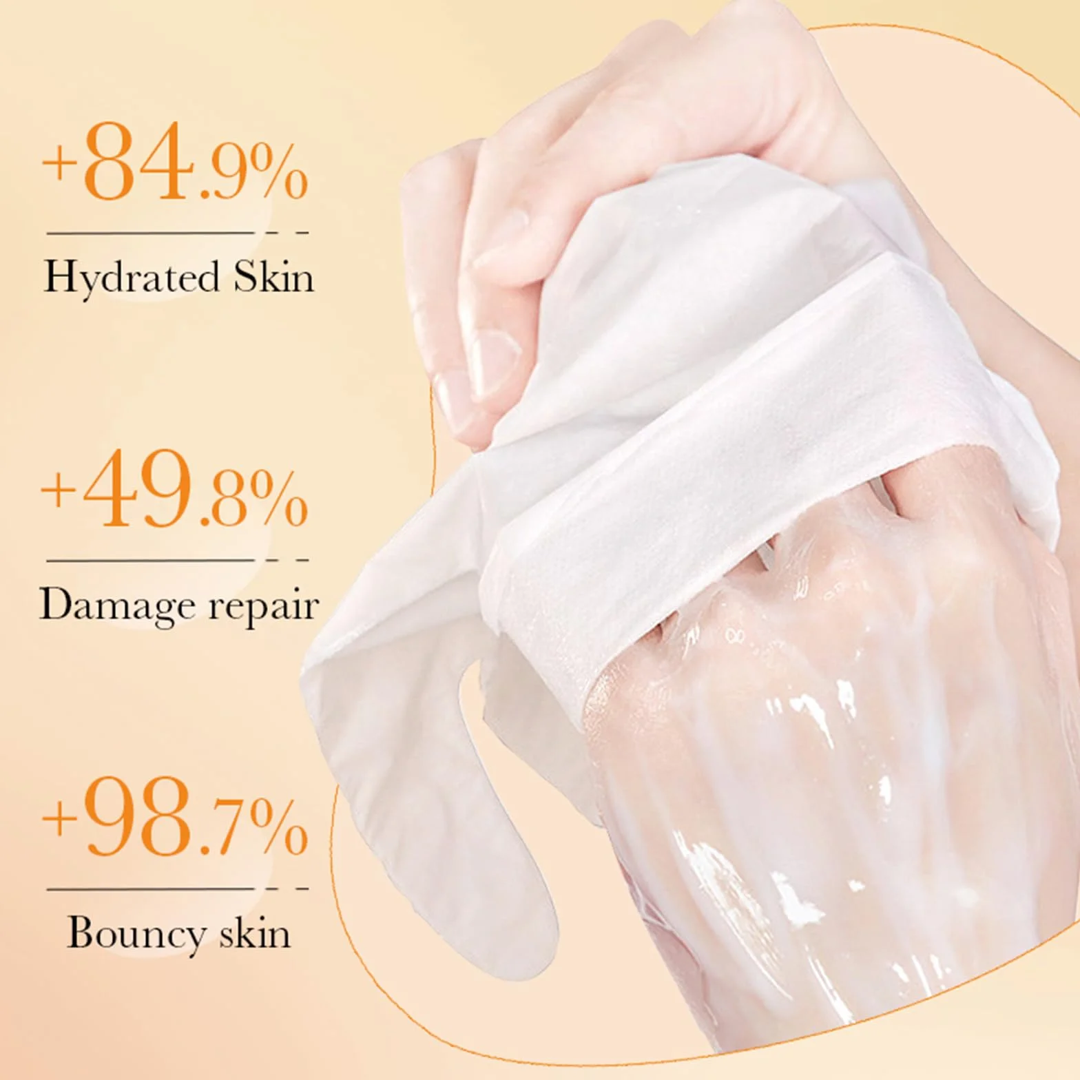 Masques Hydratants et Exfoliants pour les Mains à la Vitamine C, 5PCS