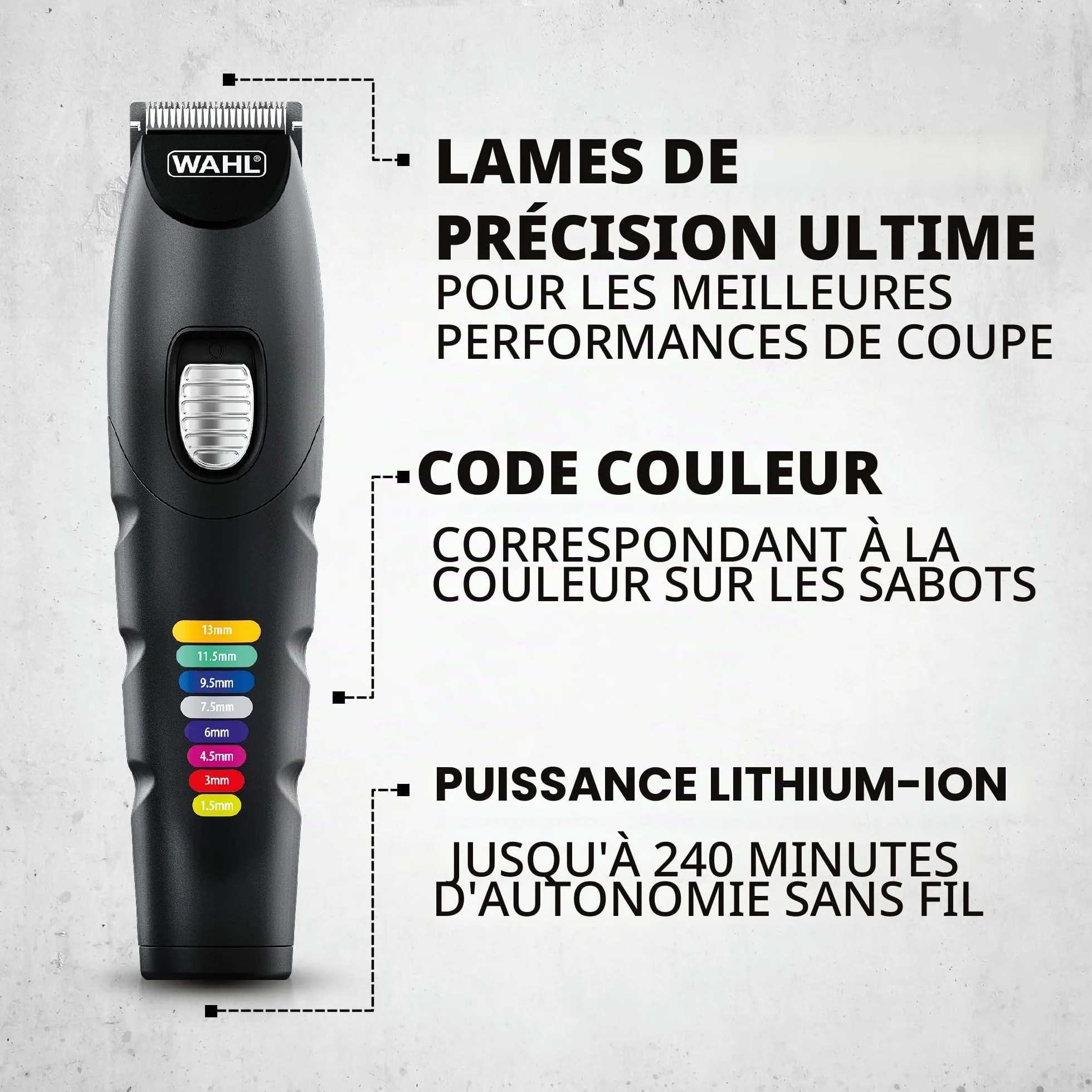 Wahl Color Trim Advanced Multiroomer, 240 min autonomie, chargeur USB, lames précises