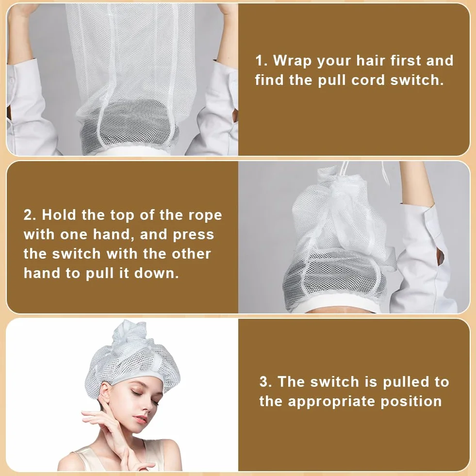 LOPHE Bonnet Net Plopping pour Cheveux Bouclés avec Cordon de Serrage Réglable