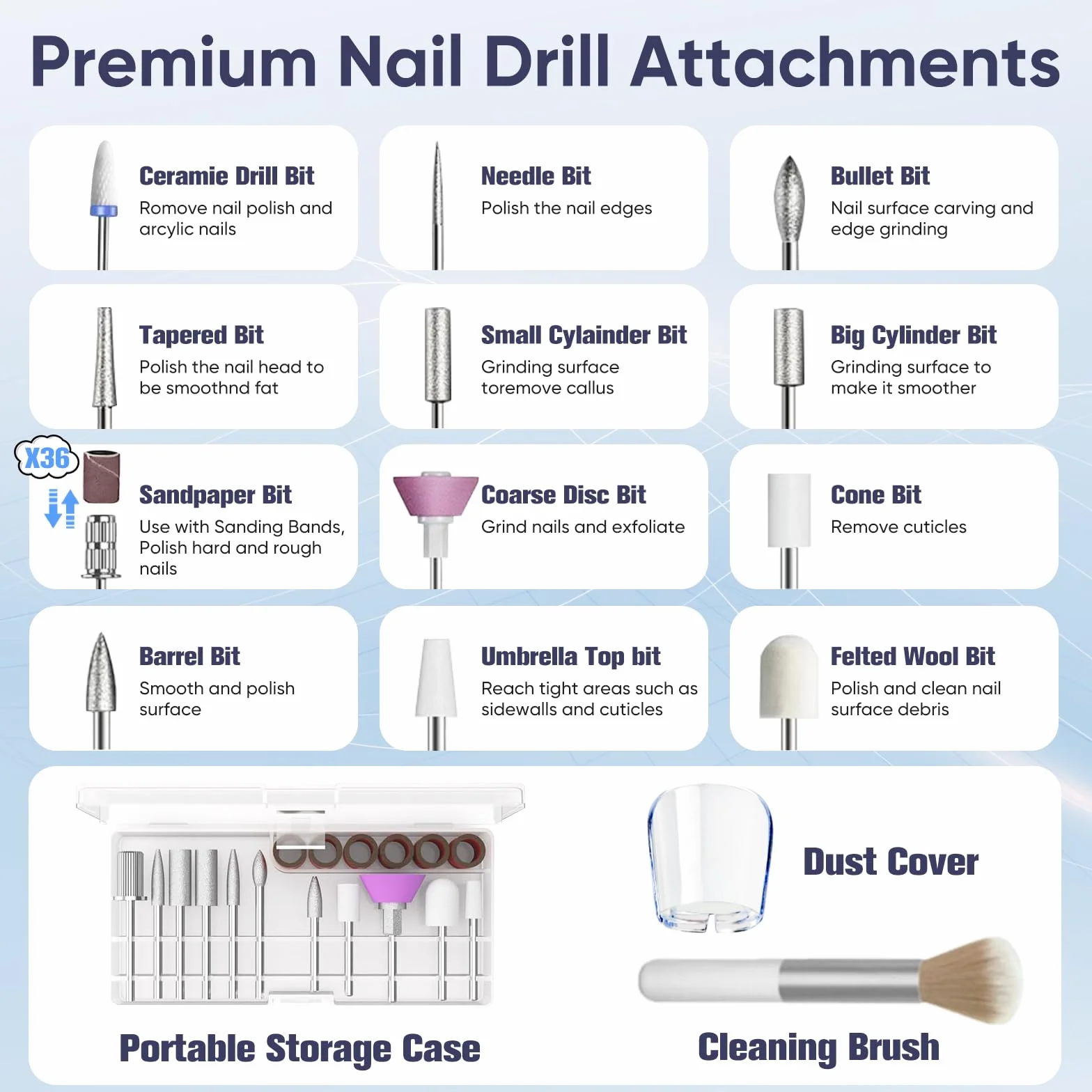 Oukzon Ponceuse pour Ongles Professionnel, 35000 tr/min Lime a Ongle Electrique Sans Fil, 13 en 1 Lime Electrique Ongle Avec LED écran Numérique, USB Rechargeable Ponceuse Ongle kit Manucure