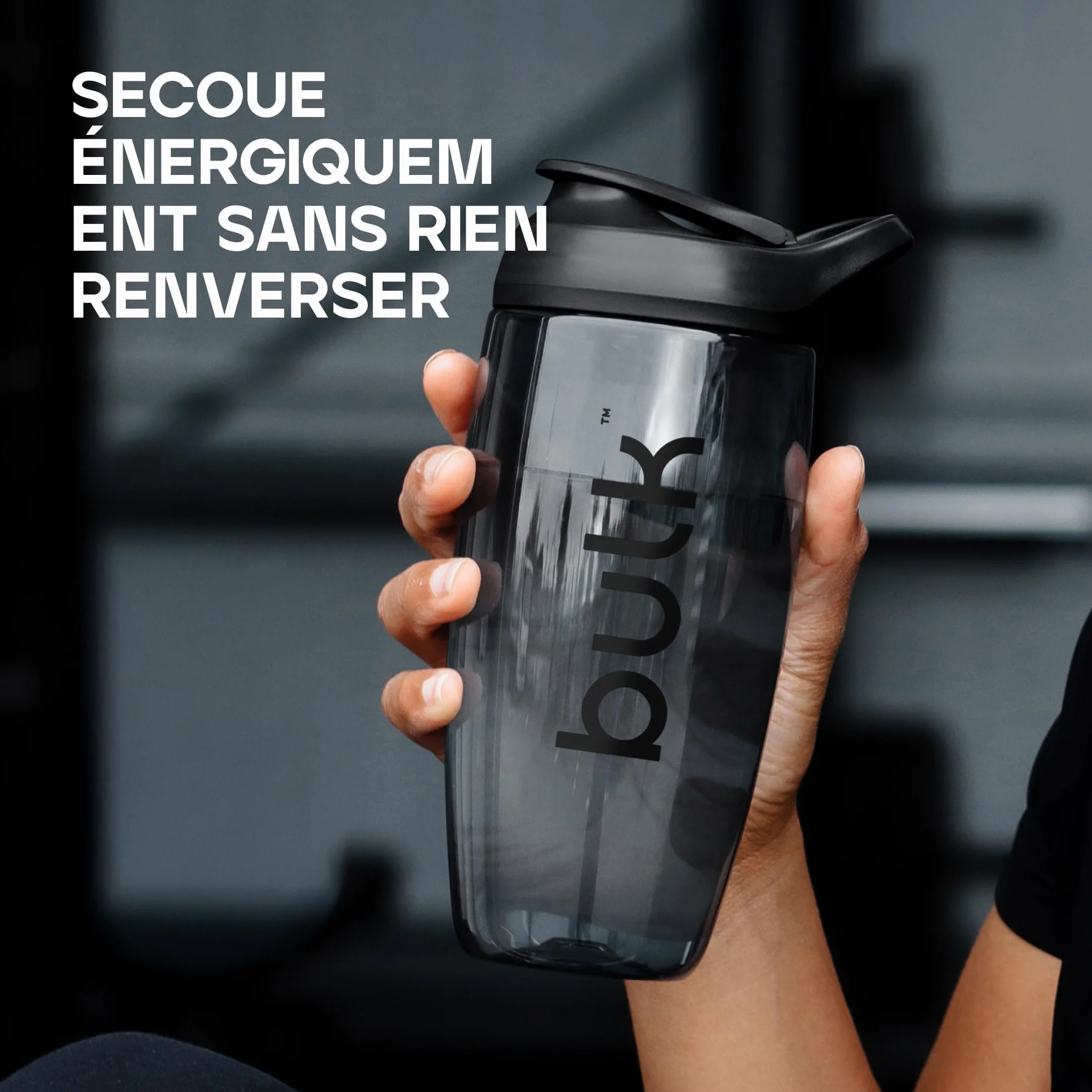 Promixx Pursuit Ecozen Shaker Noir 700ml Écologique Résistant aux Chocs Couvercle Étanche Agitateur Snap-Fit