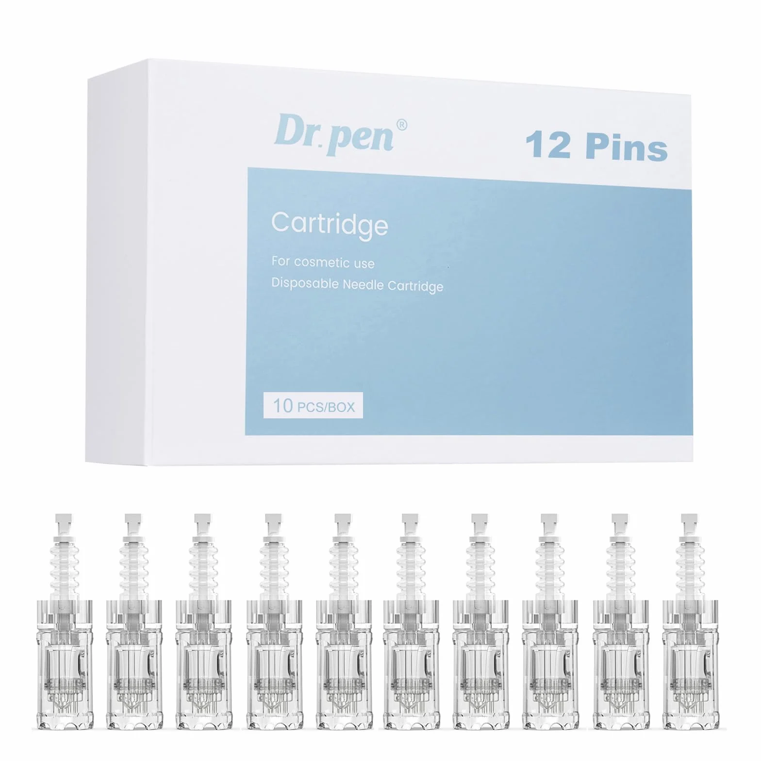 10 Pièces Dr. pen Ultima A10 Cartouches d'Aiguilles de Rechange 12 Pins - 100% Original Dr. pen Ultima A10 Aiguilles - Pour Dr. pen Ultima A10 Stylo de Microneedling Électrique (12Pins, 10PCS)