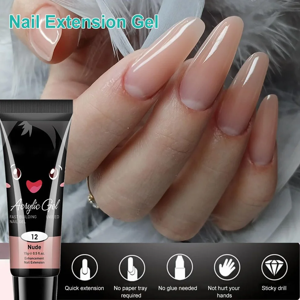 Poly Extension Gel Kit, Gel d'Extension d'Ongles en Poly, Démarrage pour Extensions d'Ongles Polygel