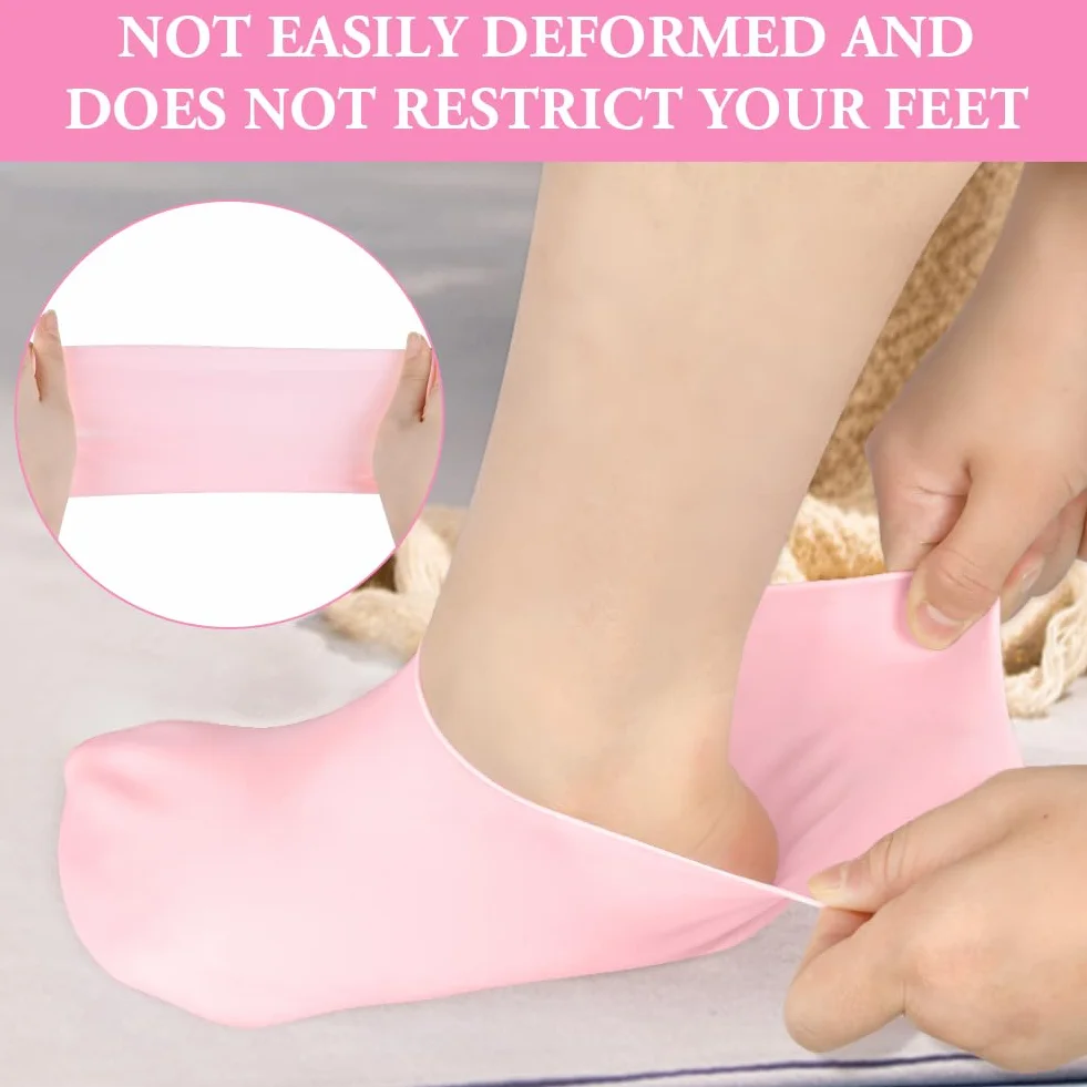ACWOO Chaussettes Hydratantes en Silicone 3 Paires Soin des Pieds Fissurés