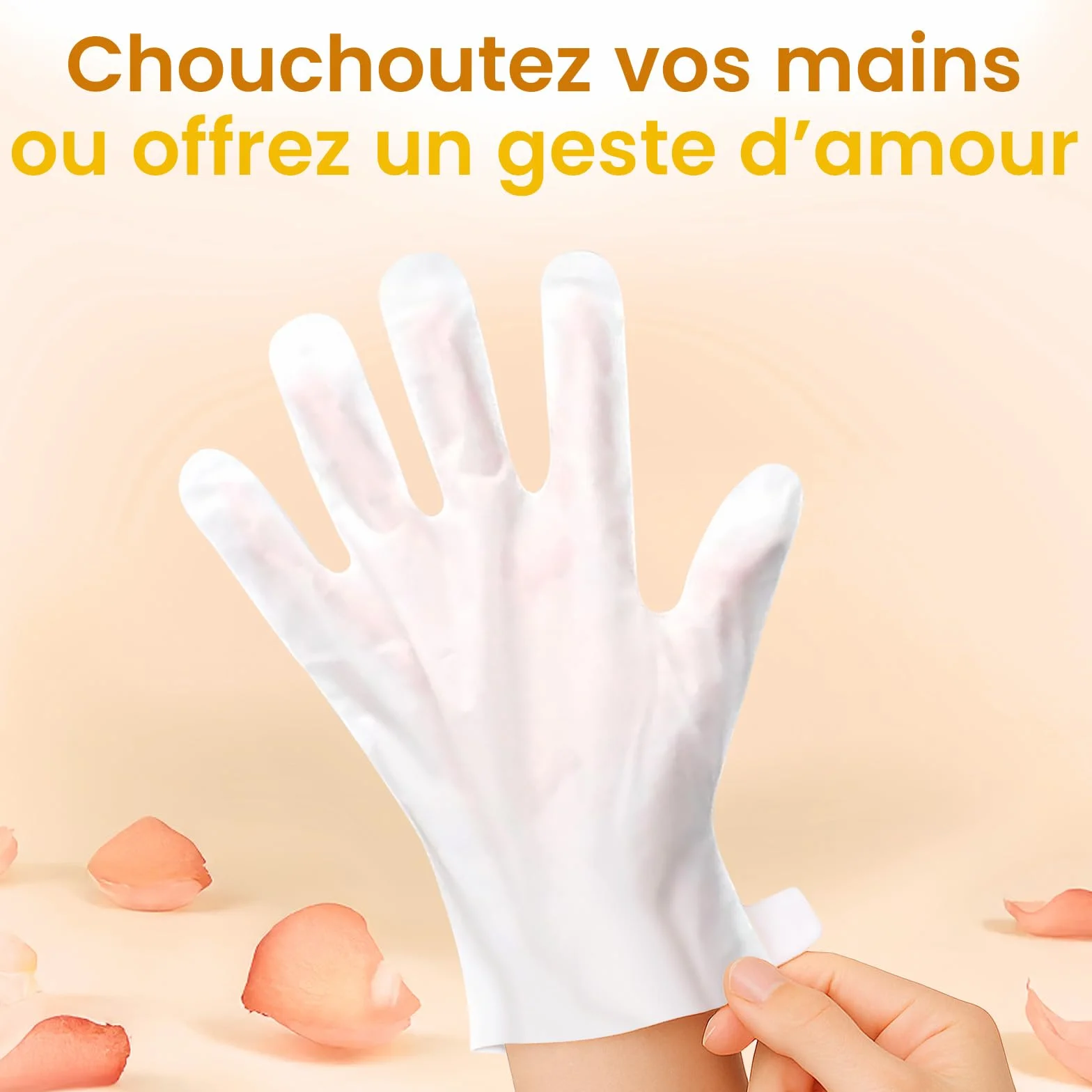 Gant Hydratant Main Beurre de Karité Huile de Jojoba Vitamine E Masque Nourrissant 6 Paires PAC2