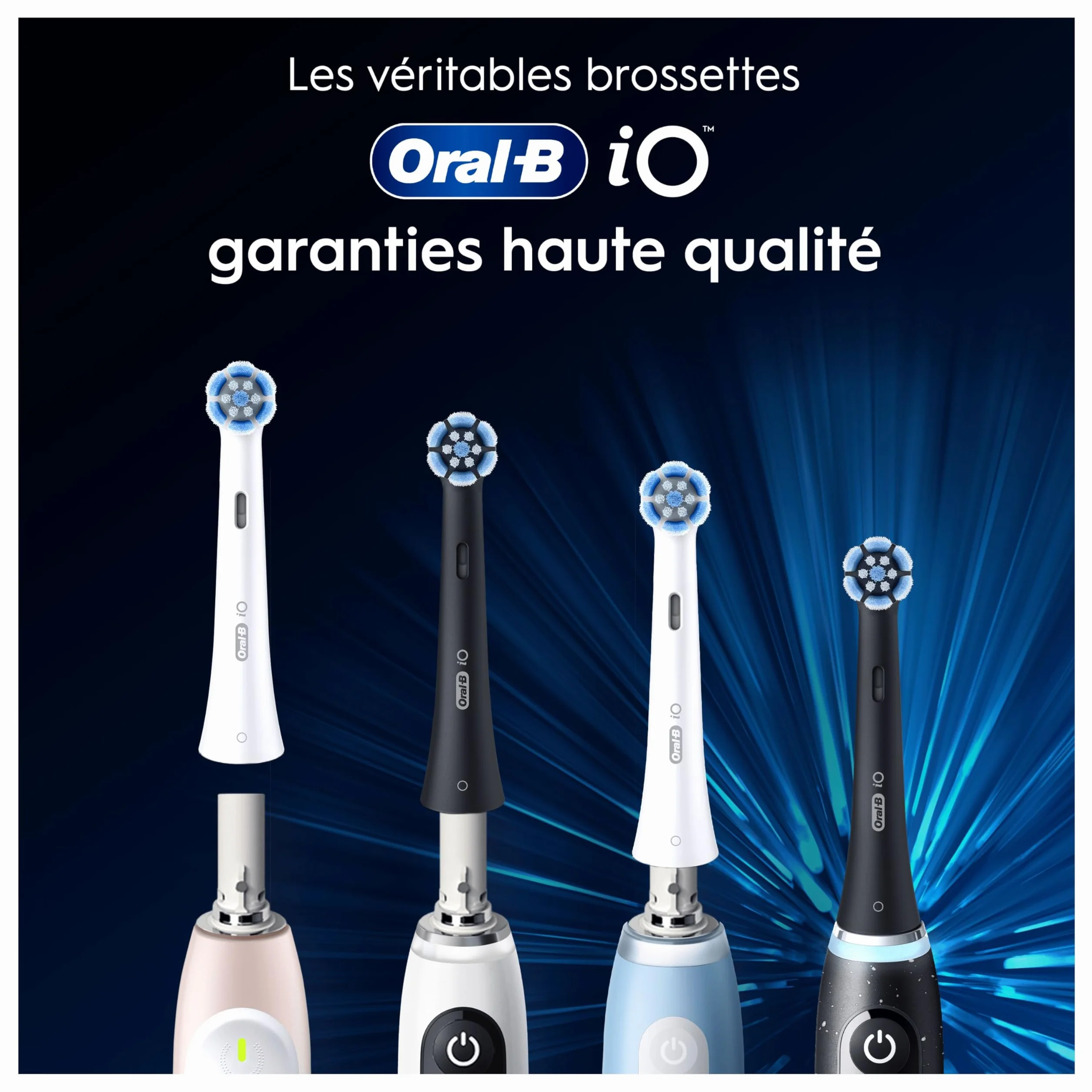 Oral-B Brossettes de Rechange Gentle Care, lot de 8, Noires – Recharges Brosse à Dents Électrique iO