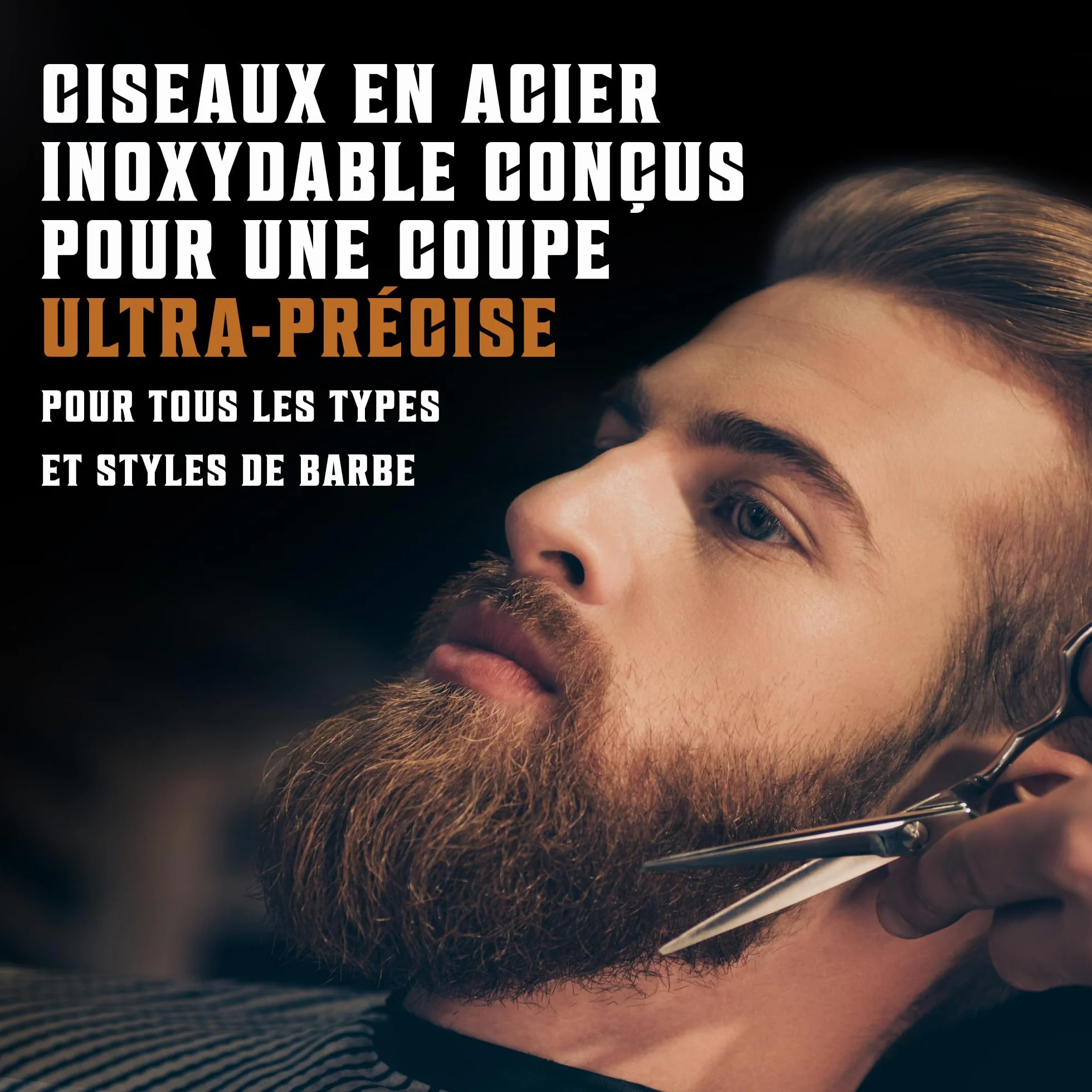 Brosse à Barbe Poil de Sanglier Naturel Peigne Bois Poirier Viking Revolution avec Pochette Voyage Velours