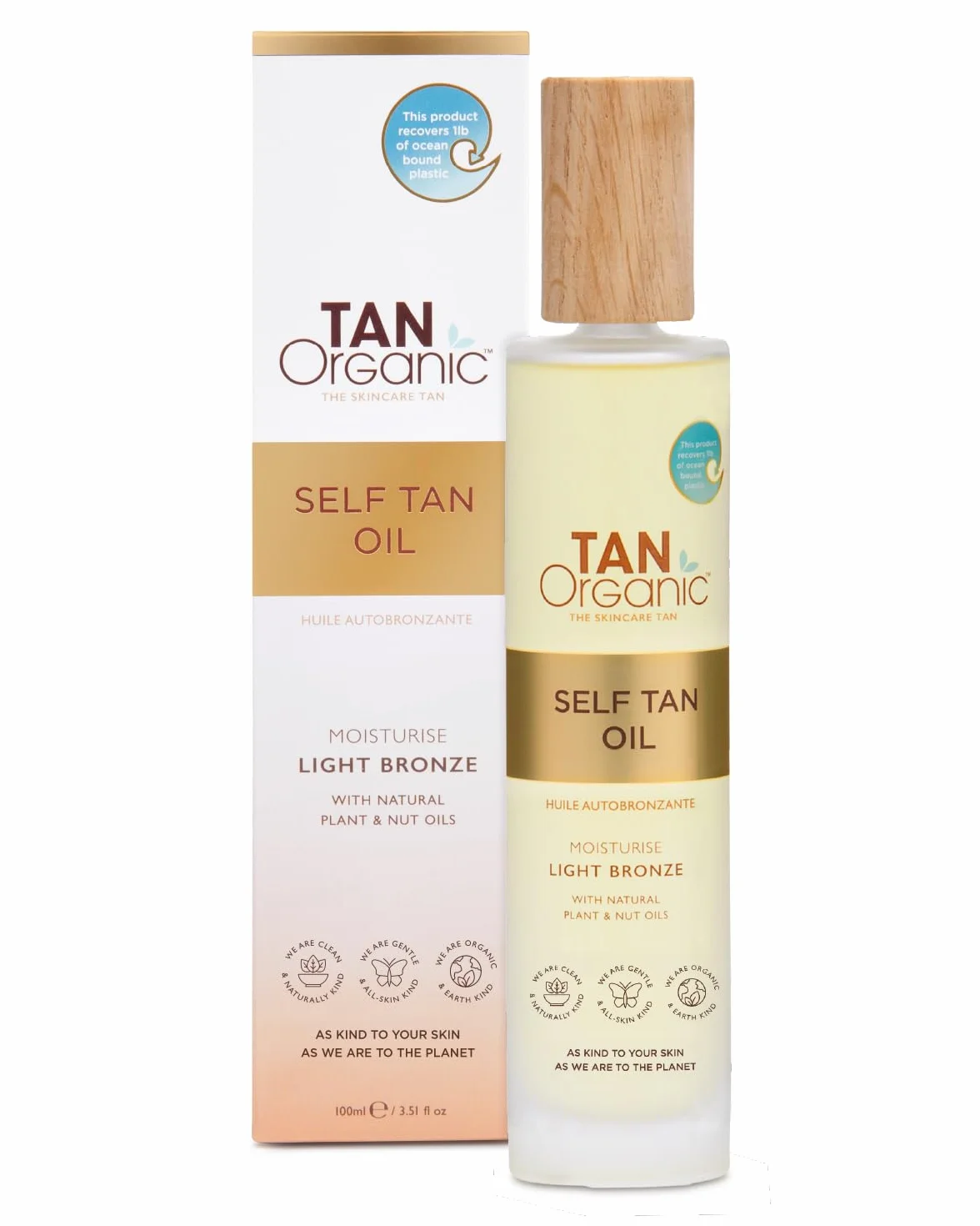 TanOrganic Huile Autobronzante 100ml | Autobronzant Bio pour Visage & Corps | Bronzage Léger et Naturel avec Vitamine E | Vegan et Sans Traces avec Aloe Vera & Huile d'Argan | Résistant au Transfert