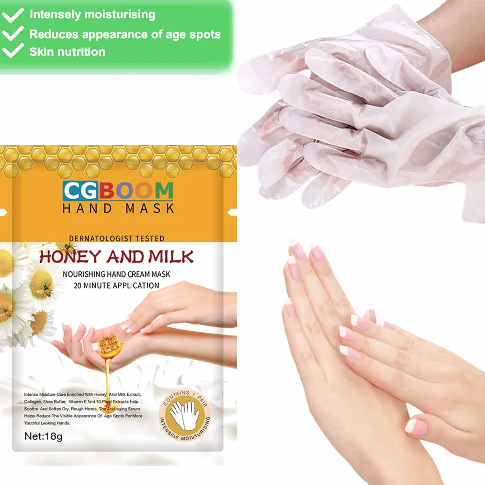 Masques pour les mains 3 paires gants hydratants exfoliants soins nourrissants Miel Lait