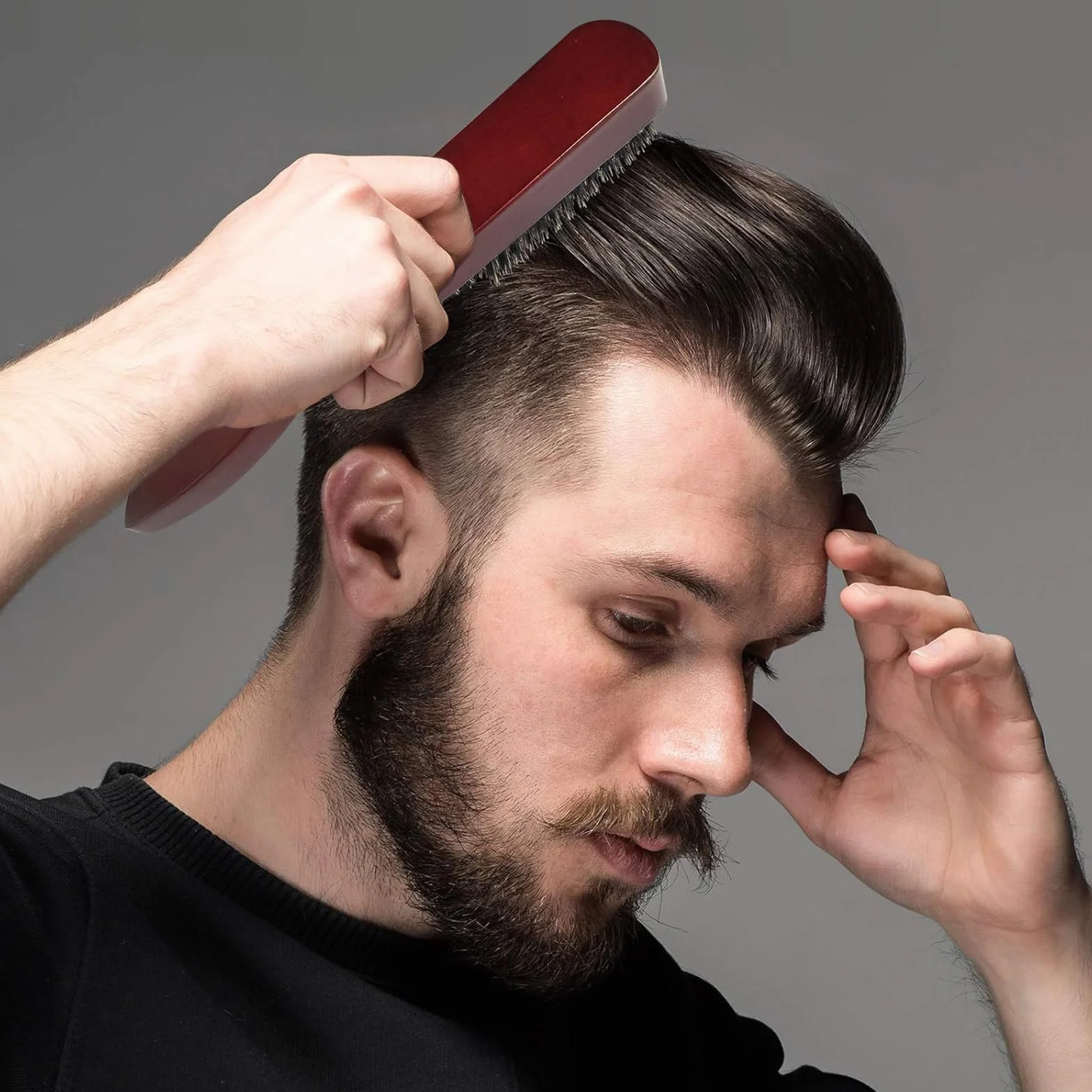 Brosse Poils Sanglier pour Cheveux Épais, Ondulés, Secs ou Abîmés