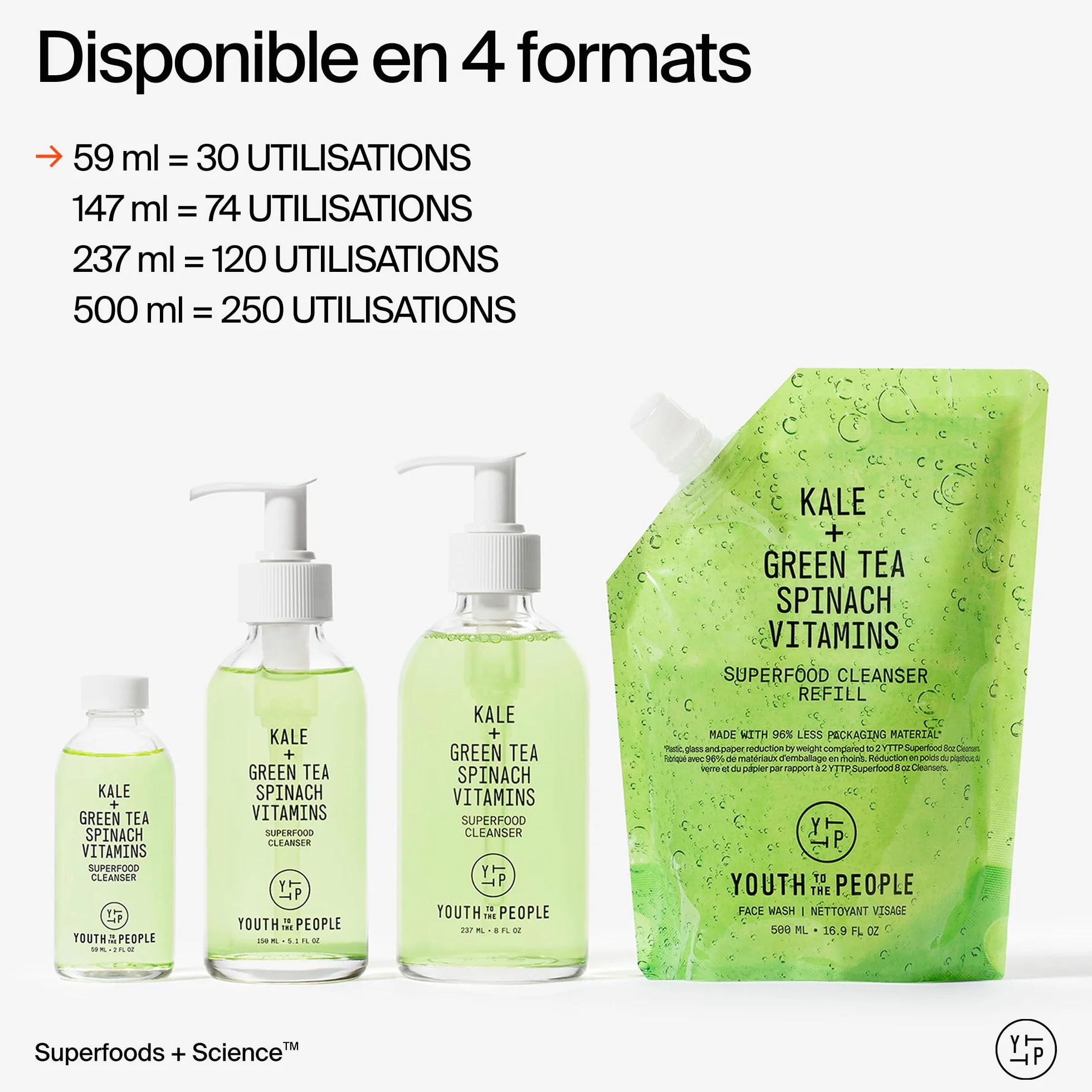 Youth To The People Superfood Cleanser, Nettoyant Visage, Recharge 500 ml