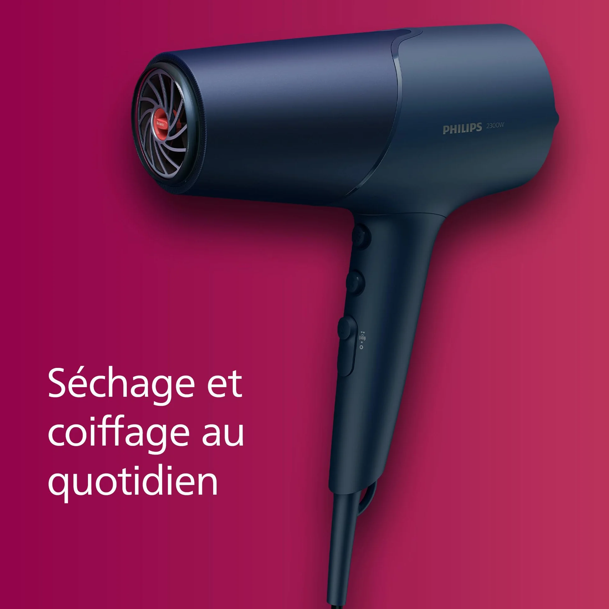Philips 5000 Series BHD510/20 sèche-cheveux 2300 W ionique ThermoShield bleu métallique avec concentrateur 9 mm 11 mm diffuseur