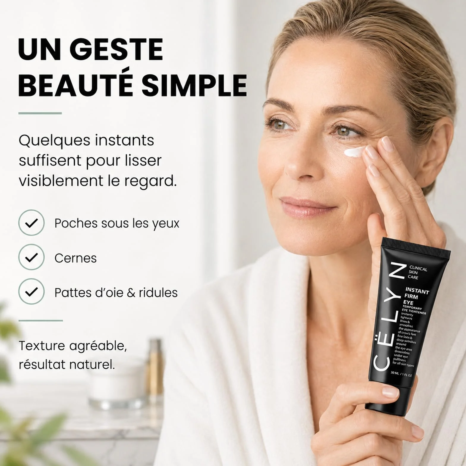 Lyciana Baume Anti Ride Et Anti Cerne – Crème Contour Des Yeux Instantanée, Effet Tenseur, Réduit Poches & Ridules