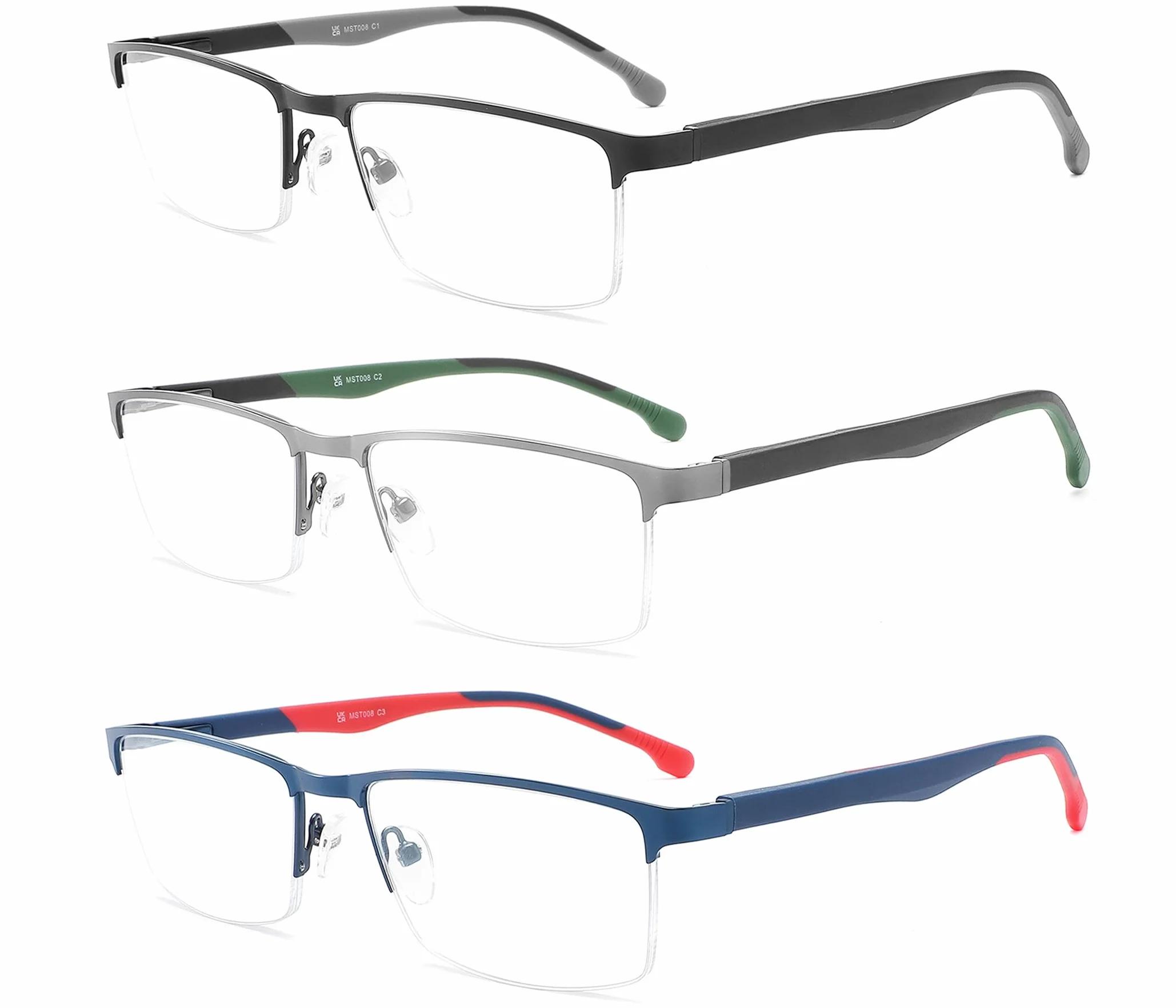 MODFANS Lunettes de Lecture Anti Lumiere Bleue Monture Rectangle Metal 3 Paire