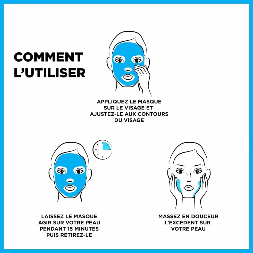 GARNIER Skin Active Hydra Bomb Coffret Masques Tissu x5 Hydratant Repulpant Grenade Acide Hyaluronique