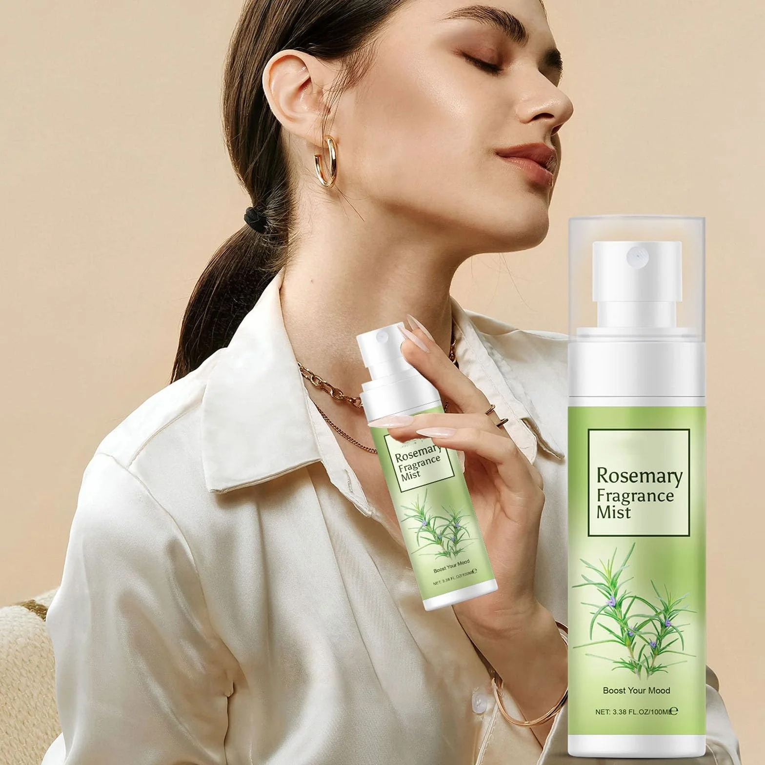 Brume corporelle au romarin pour femme, parfum longue durée cheveux et corps