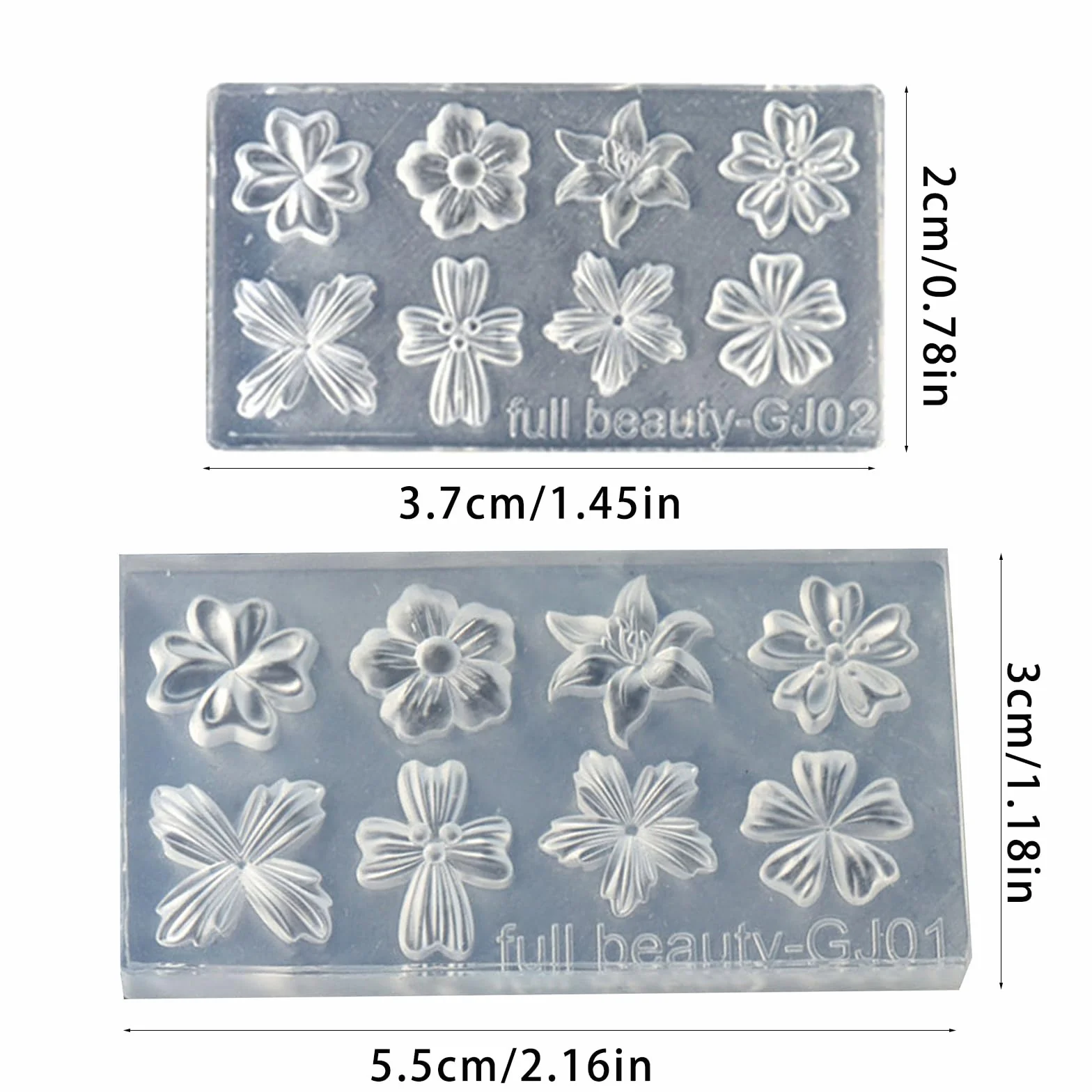 Moules en silicone 3D pour ongles forme fleur - Outil fabrication bijoux