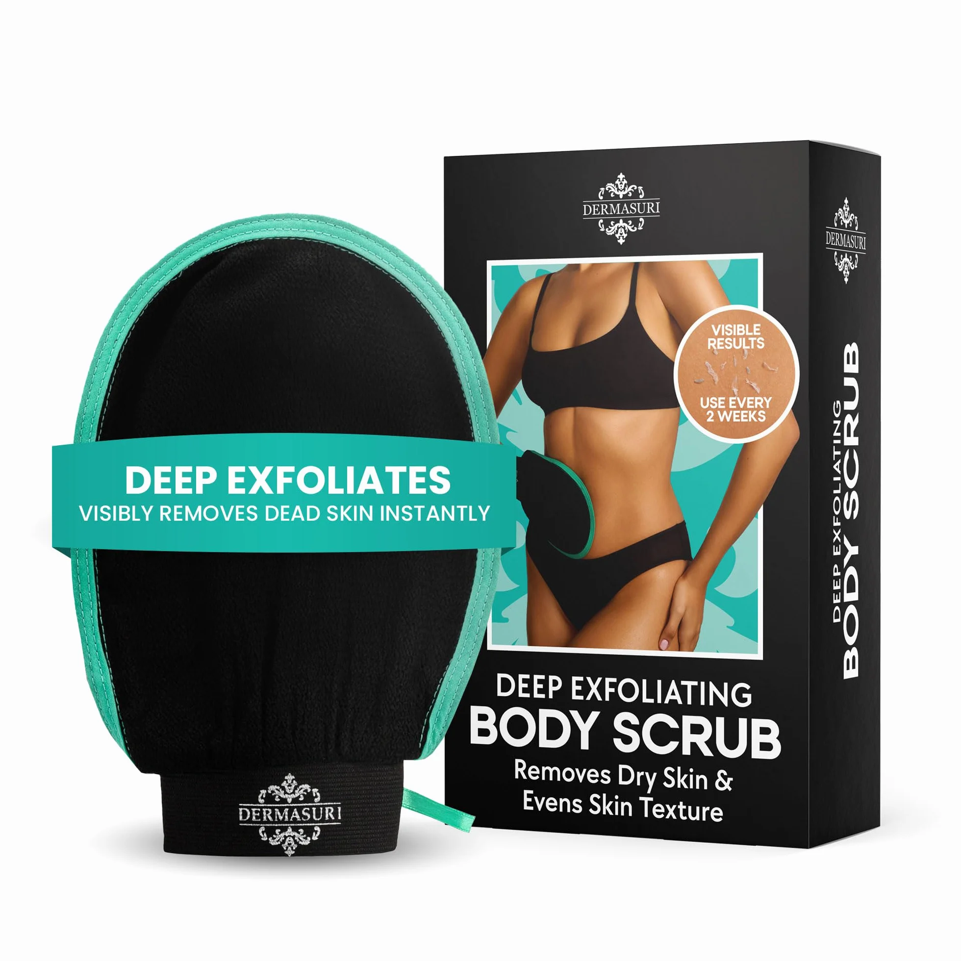 Dermasuri Gant Exfoliant Corps Coréen Gommage - Exfoliant Kératose Pilaire Gants Autobronzant Poils Incarnés Corps Femme Homme 1 Pack