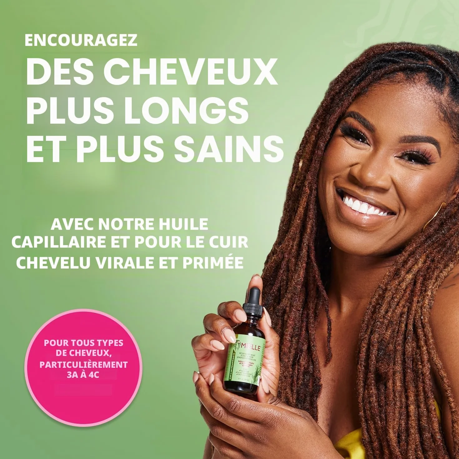 Mielle Huile fortifiante pour le cuir chevelu et les cheveux, romarin et menthe, 59 ml