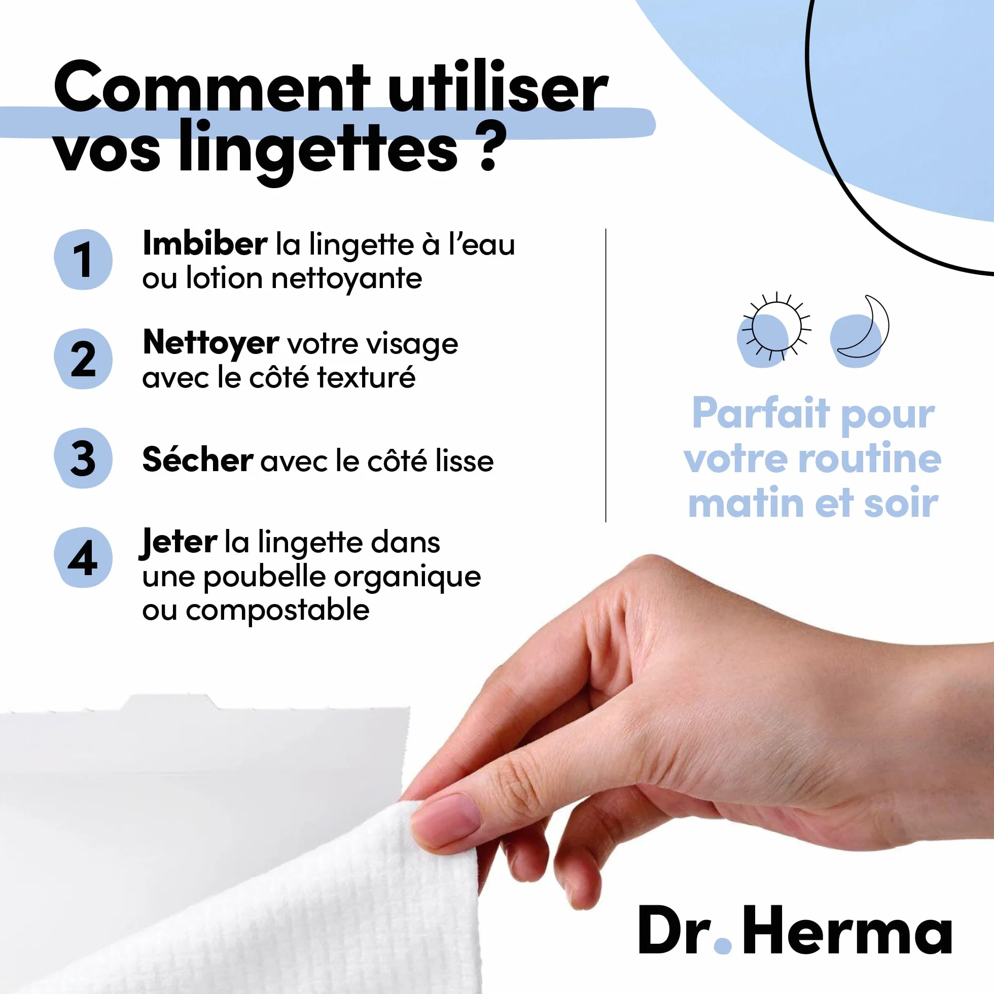 Lingettes Bambou Démaquillantes Nettoyantes Visage 50 unités Peaux Sensibles